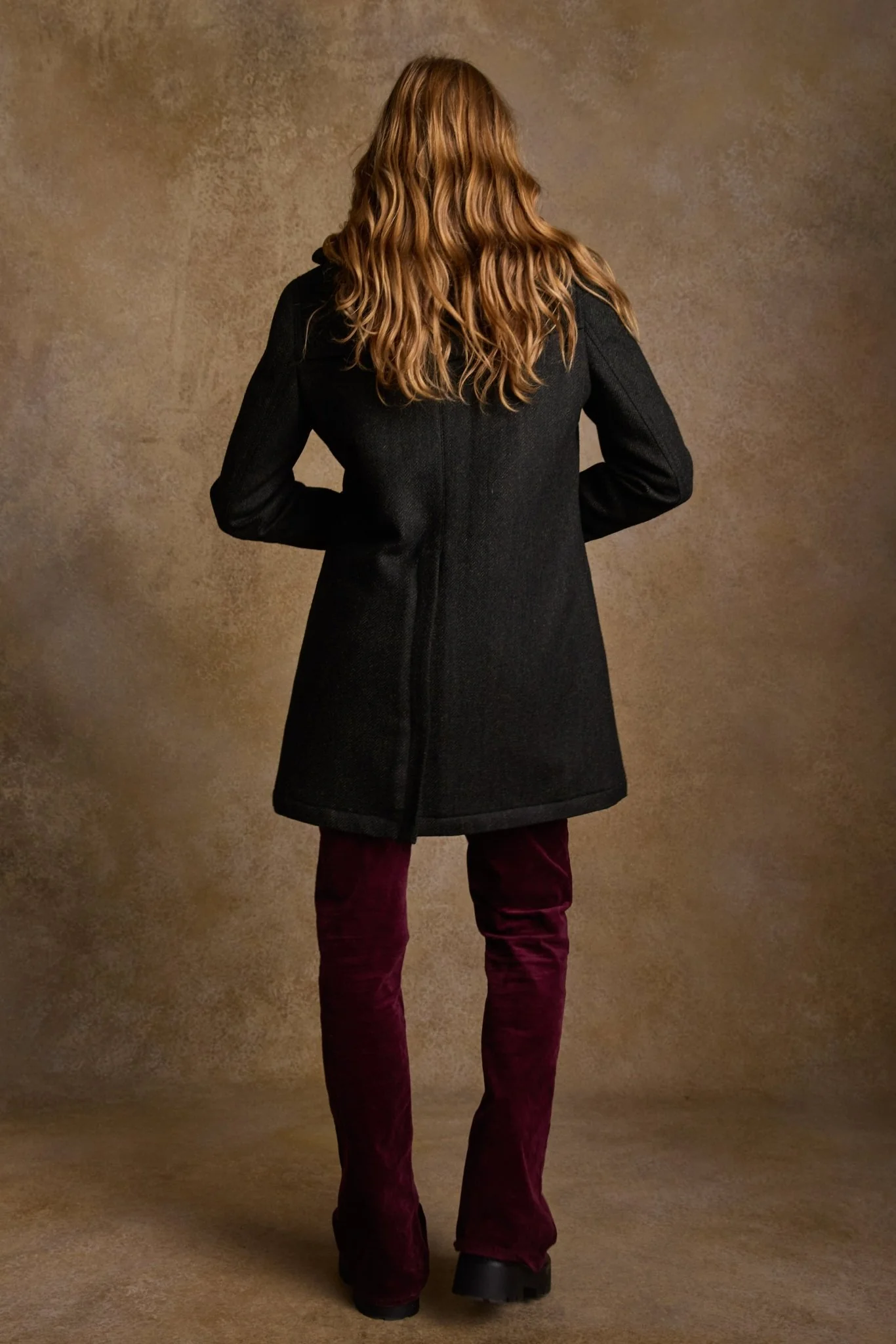 Abbie Tweed Coat - Deep Green Herringbone - Image 8