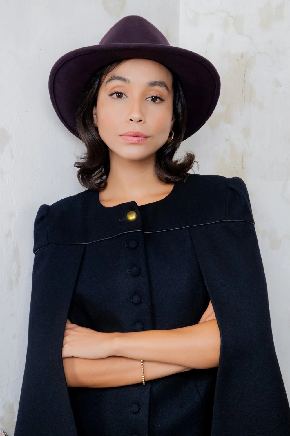 Aisling II Tailored Cape - Deep Navy Melton - Image 6