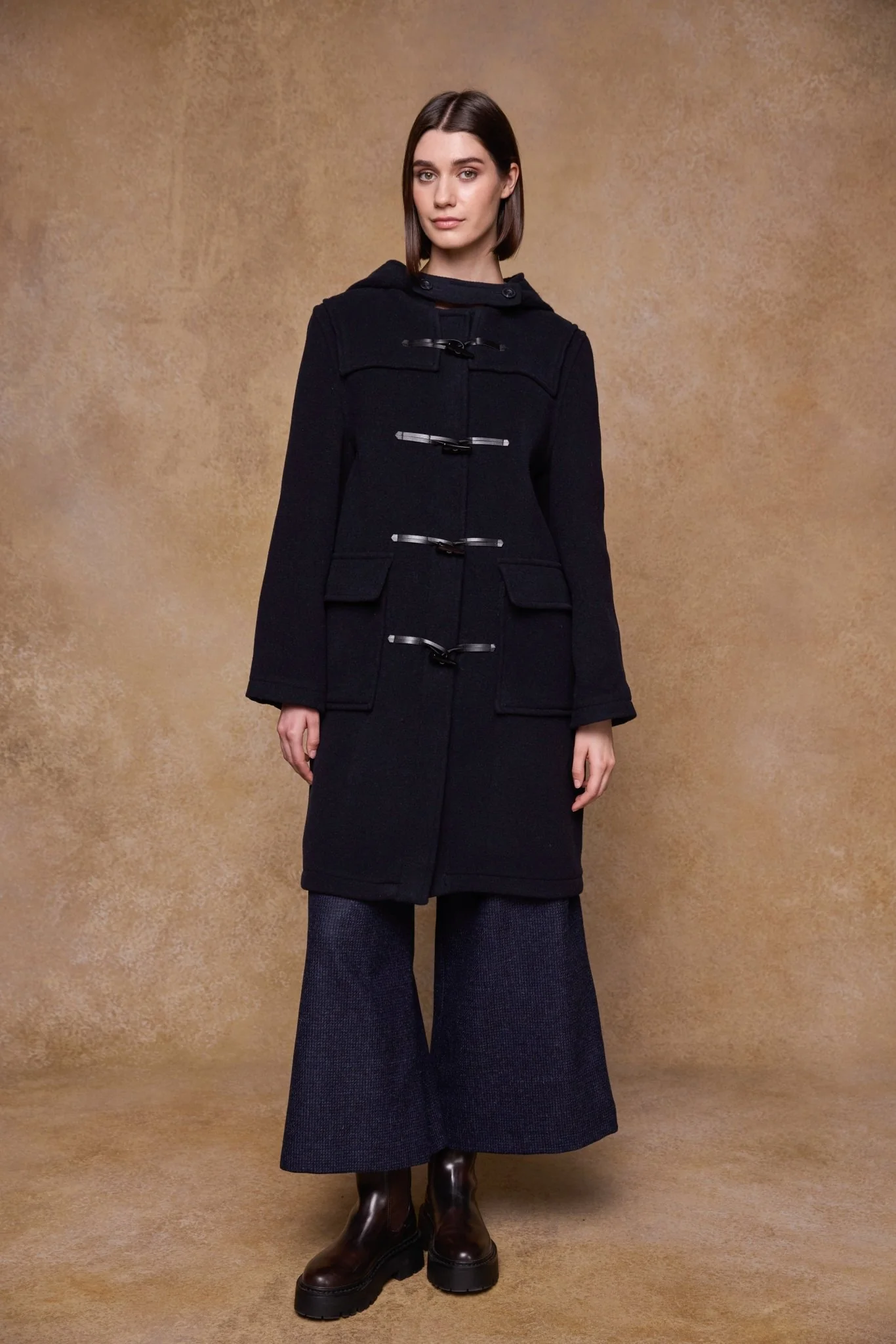 Alex Wool Duffle Coat - Navy - Image 2