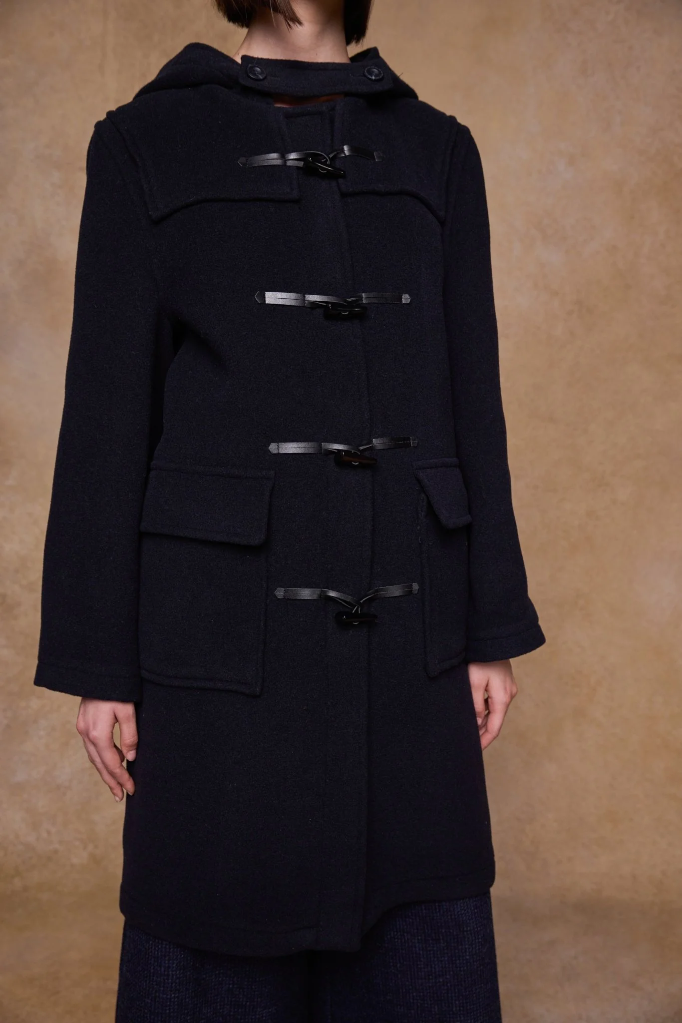 Alex Wool Duffle Coat - Navy - Image 3