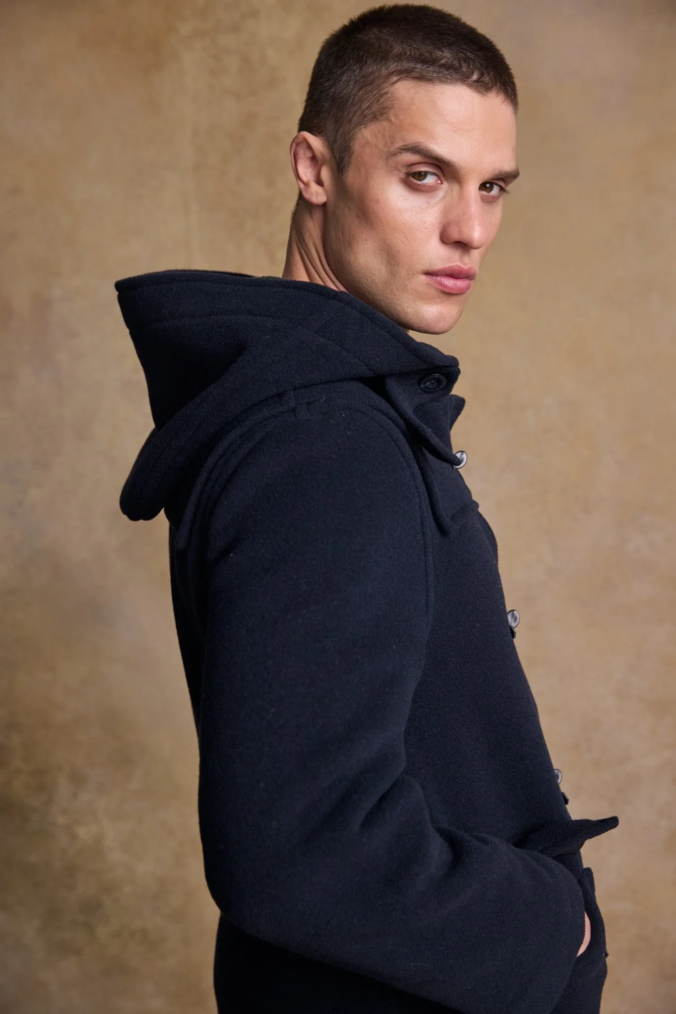 Alex Wool Duffle Coat - Navy - Image 4