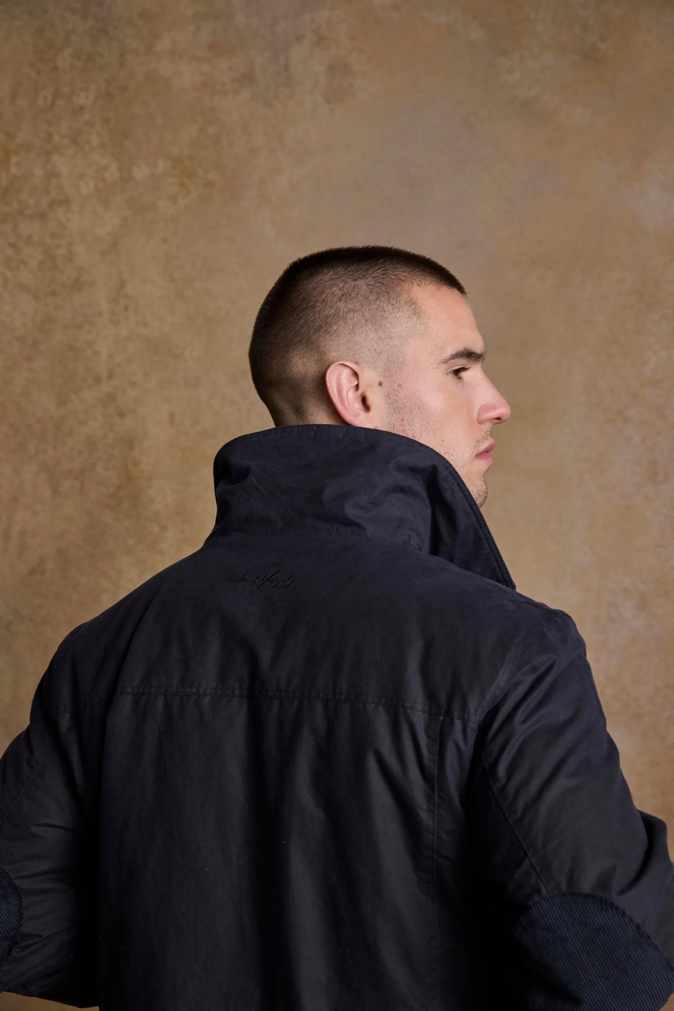 Archie Wax Jacket - Navy - Image 3