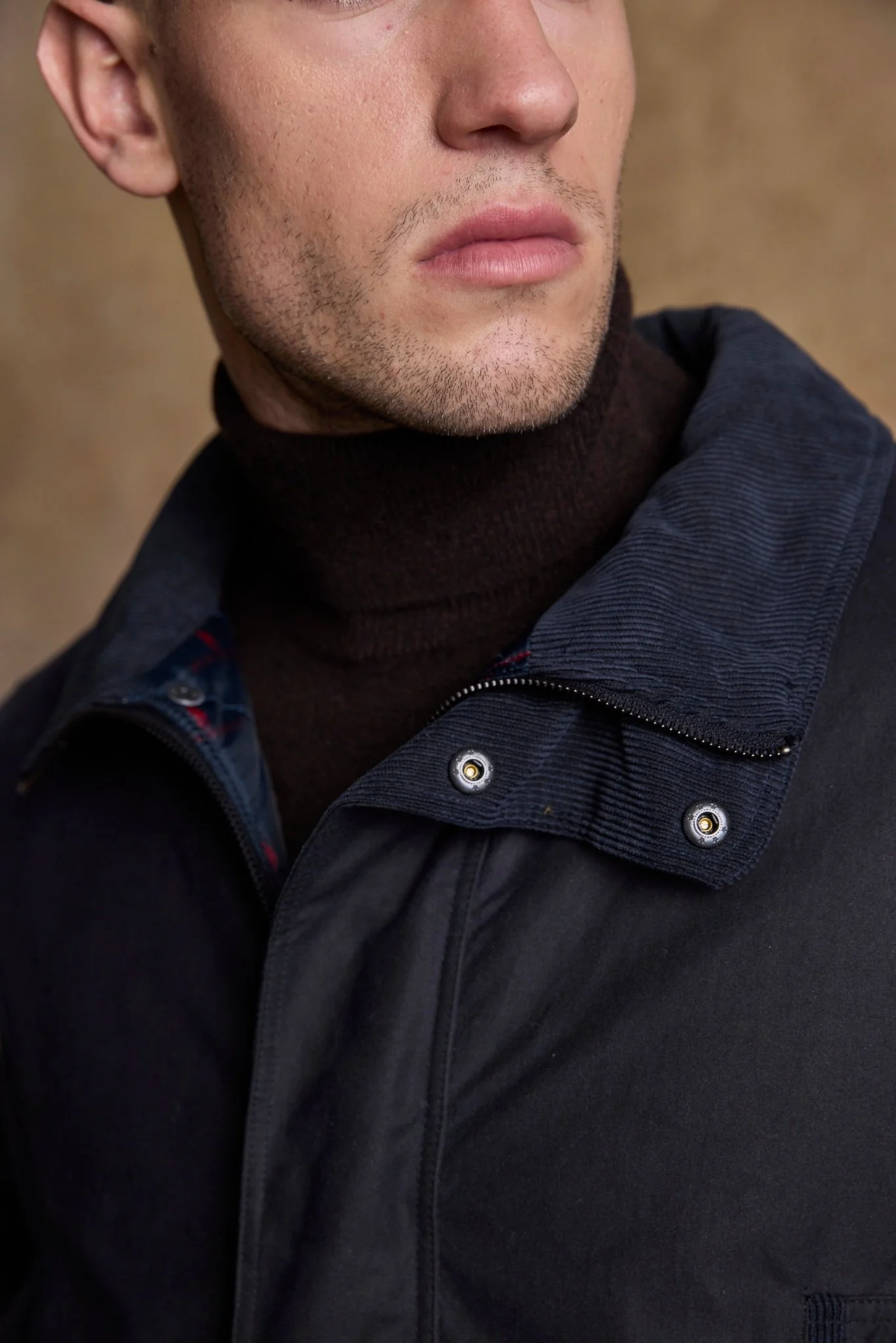 Archie Wax Jacket - Navy - Image 5
