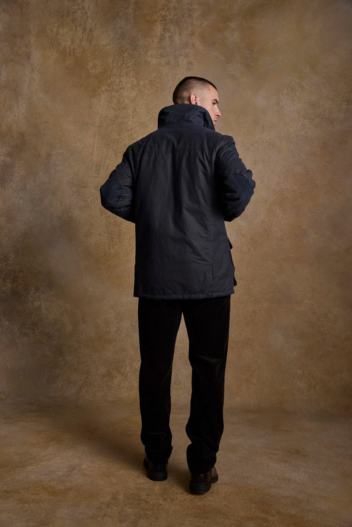 Archie Wax Jacket - Navy - Image 9