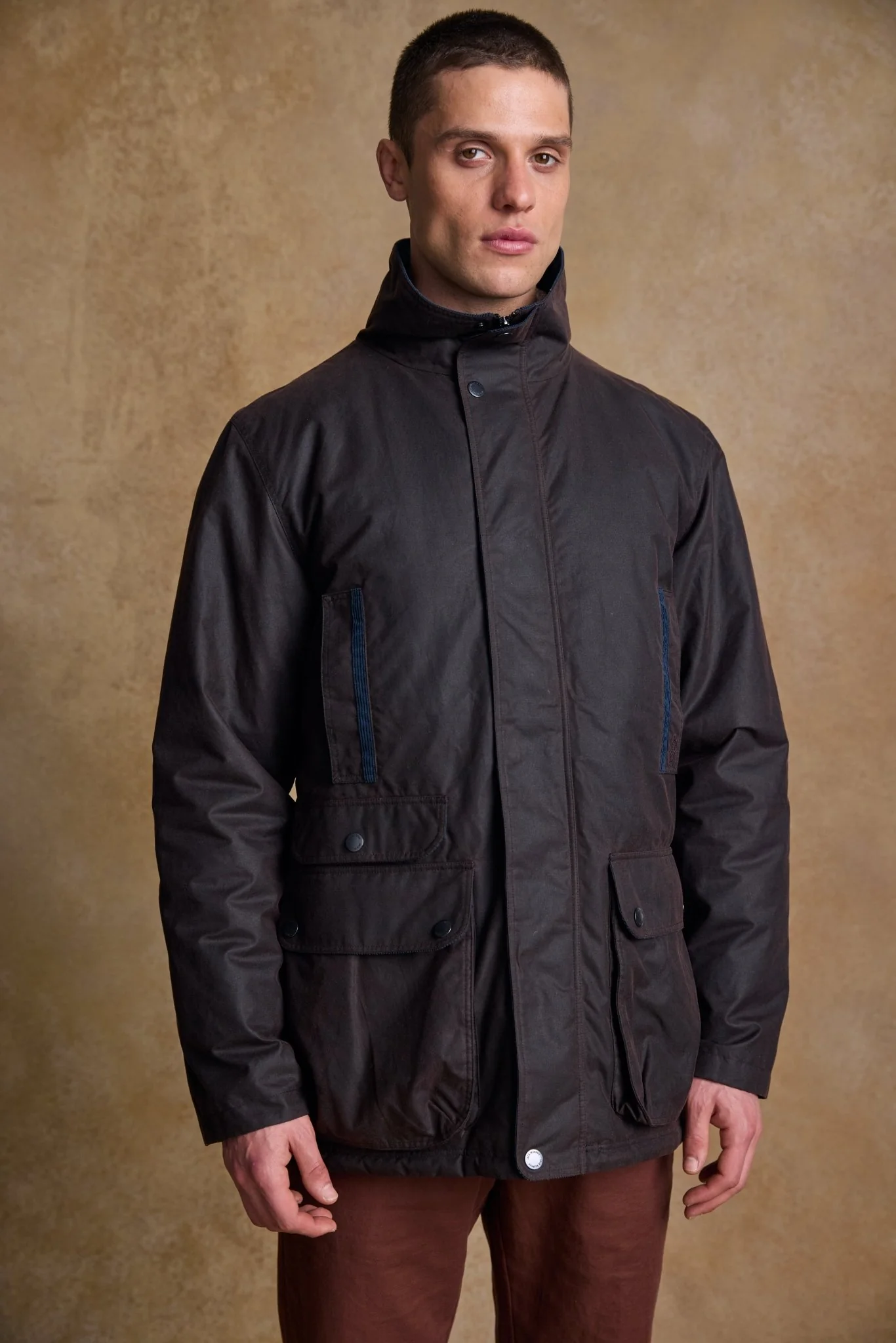 Archie Wax Jacket - Rustic Brown - Image 10