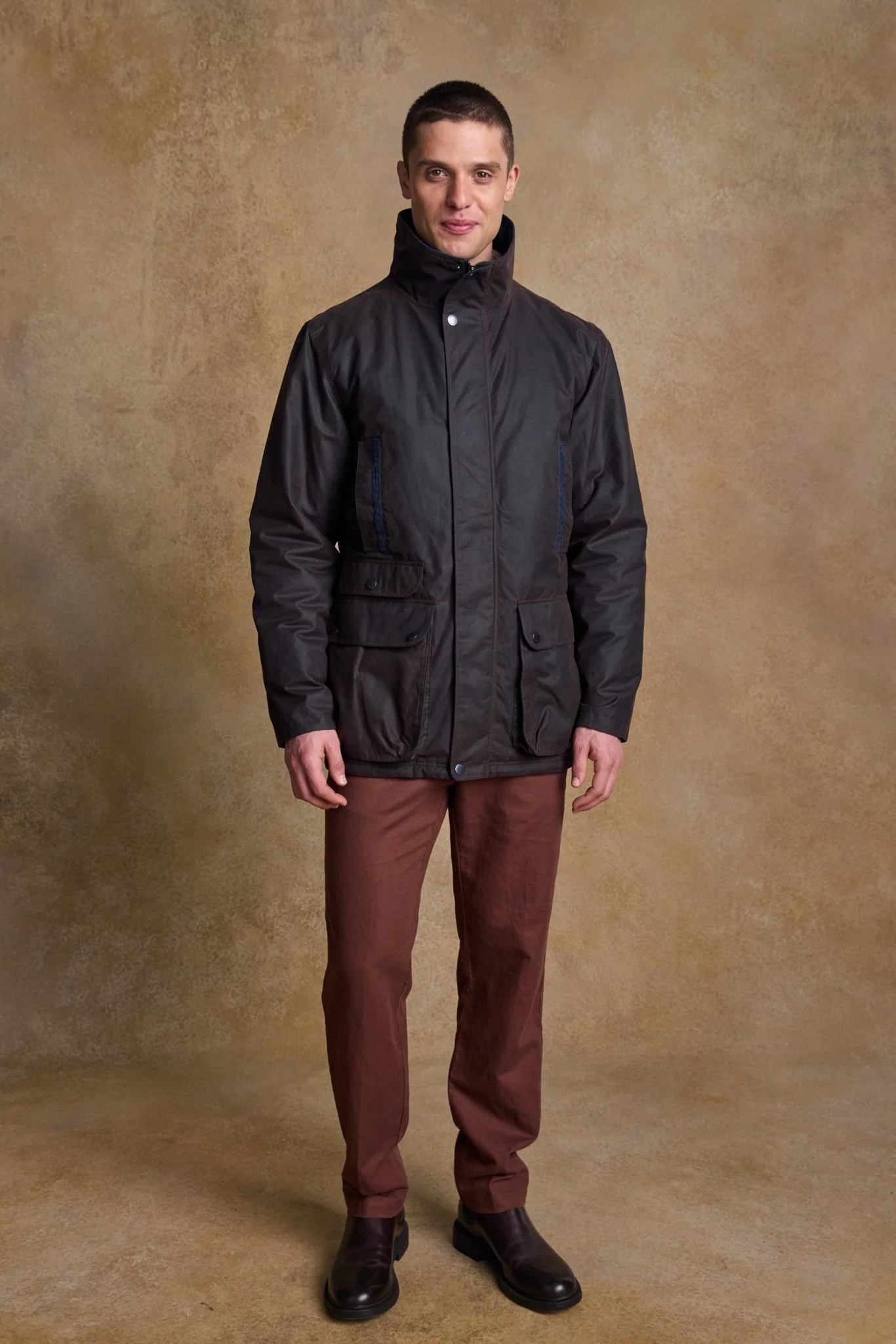 Archie Wax Jacket - Rustic Brown - Image 8
