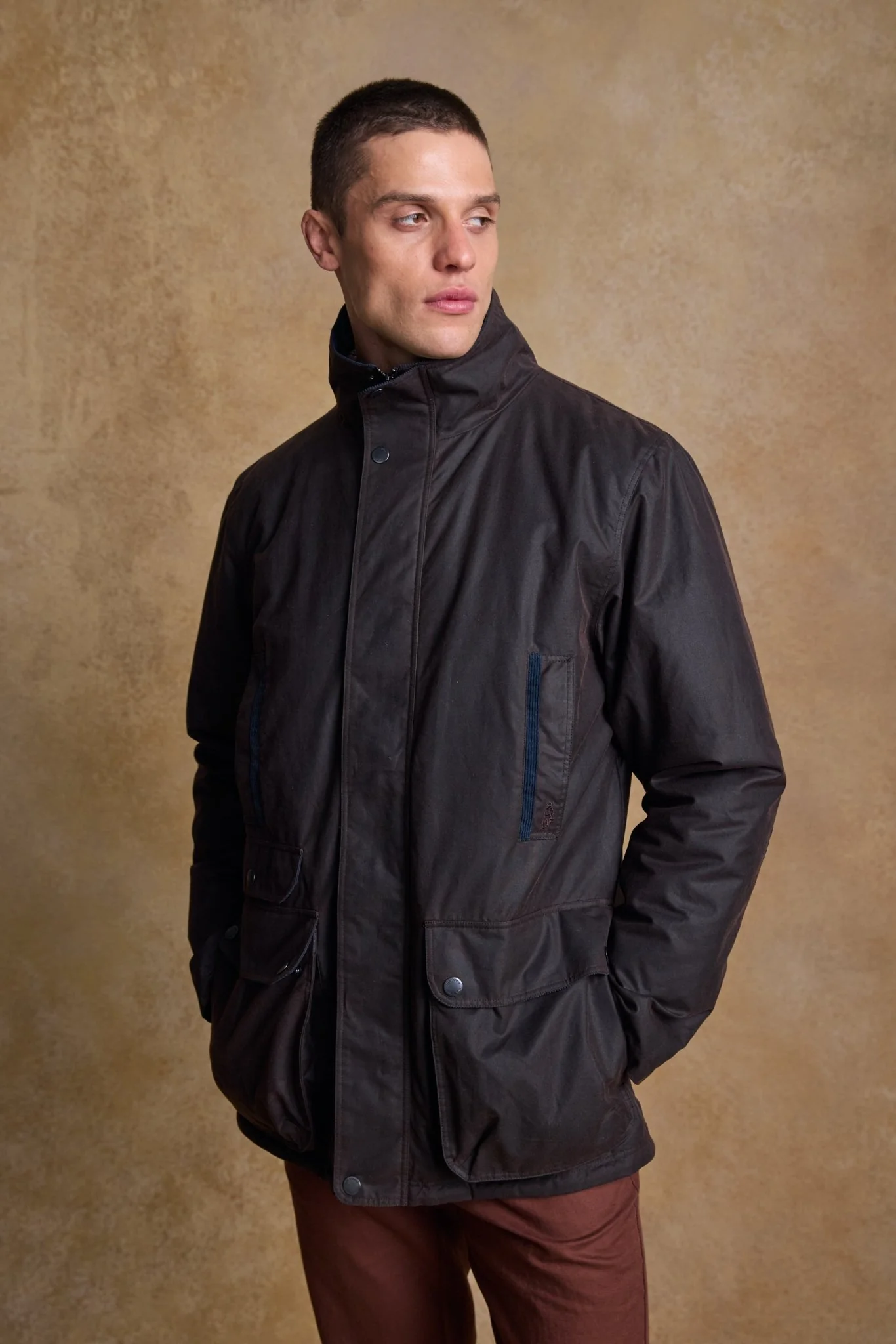 Archie Wax Jacket - Rustic Brown - Image 9