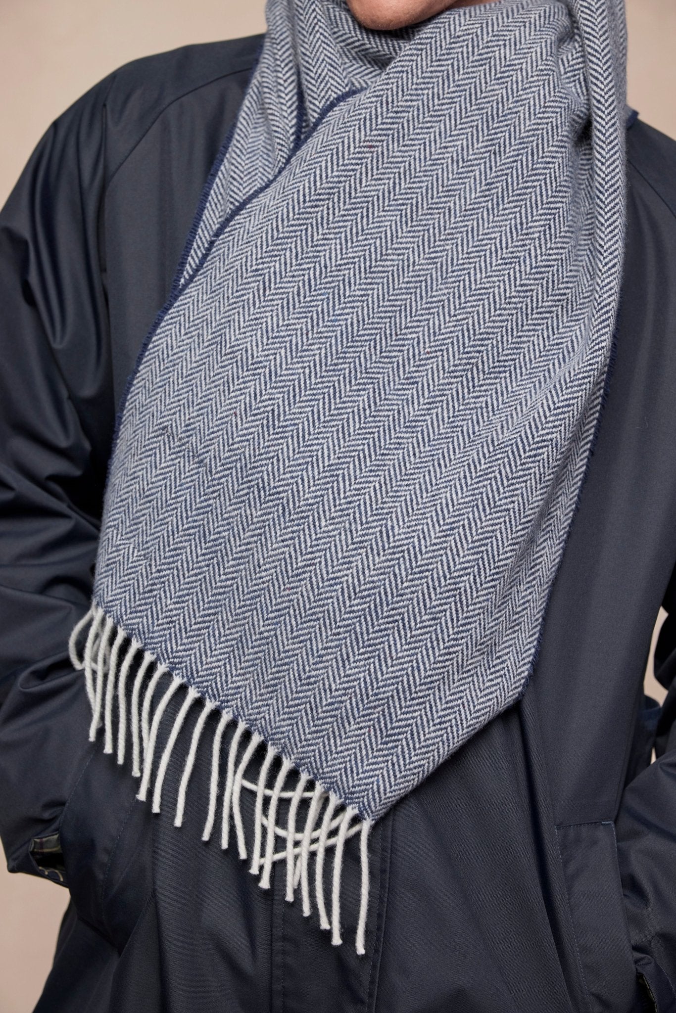 Billy Wool Scarf - Blue Marine - Image 4