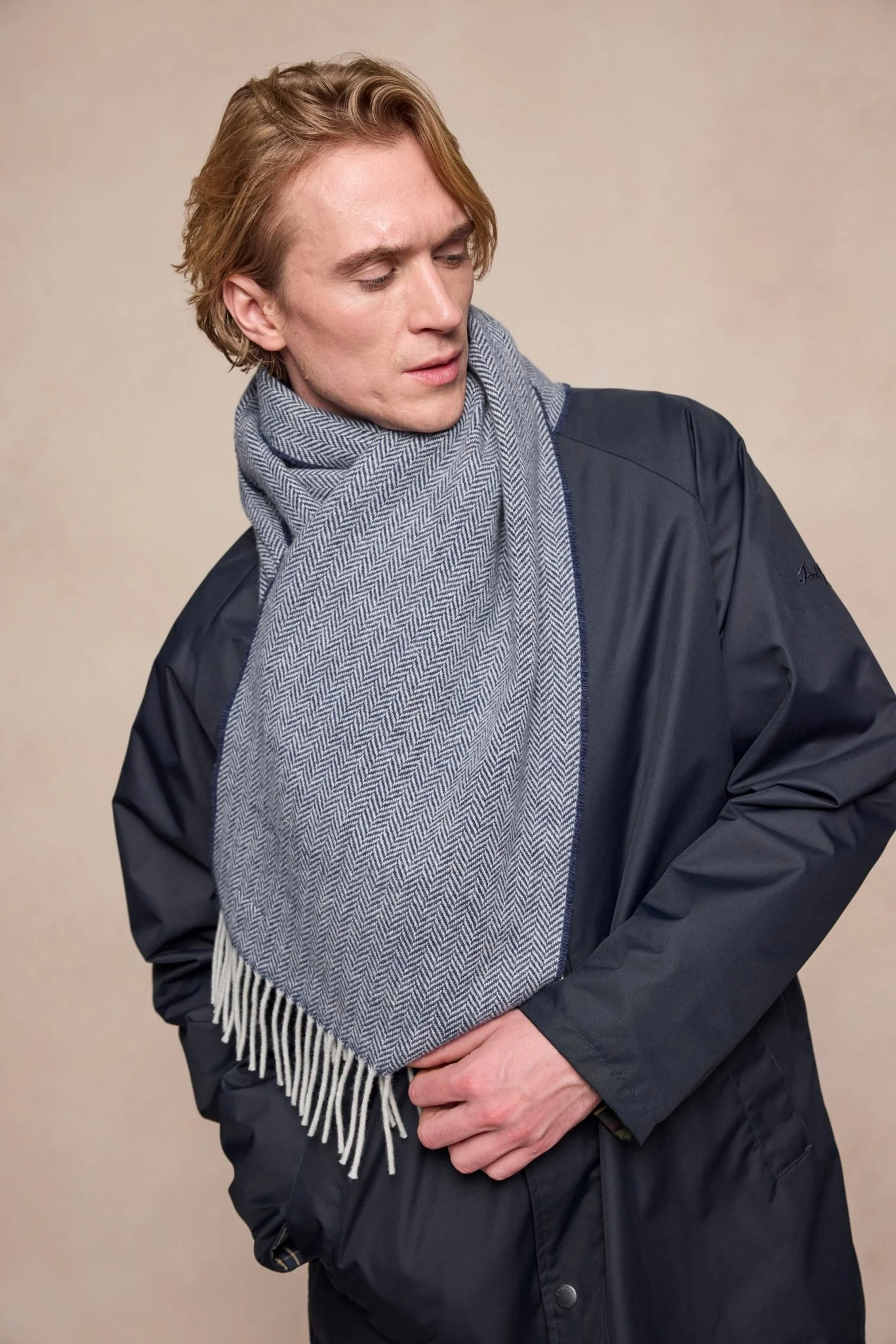 Billy Wool Scarf - Blue Marine - Image 5