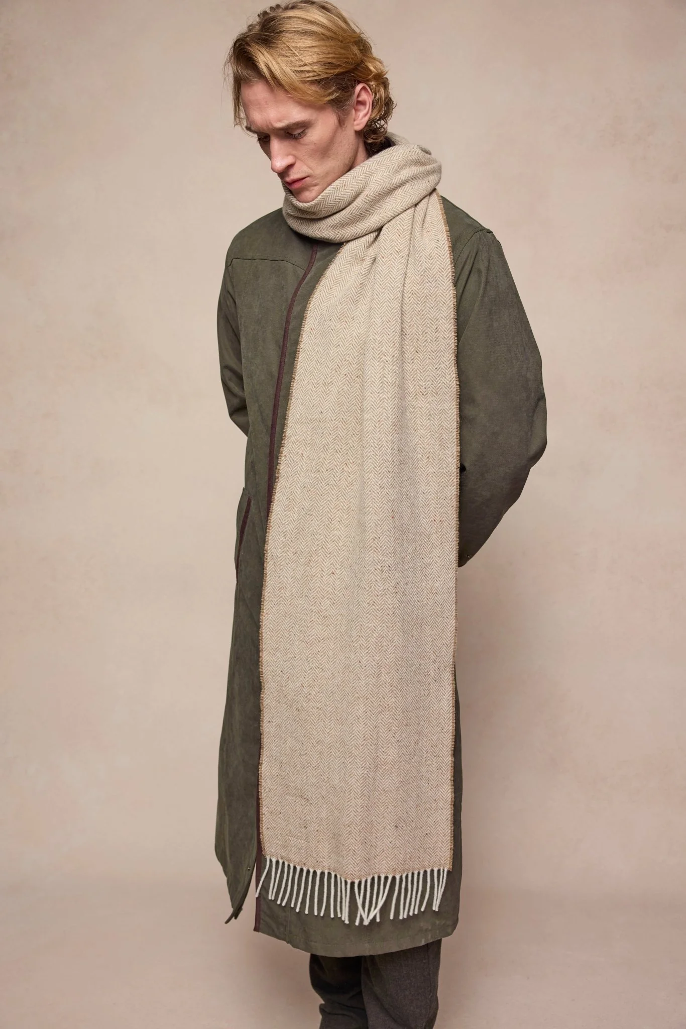 Billy Wool Scarf - Sandstone - Image 2