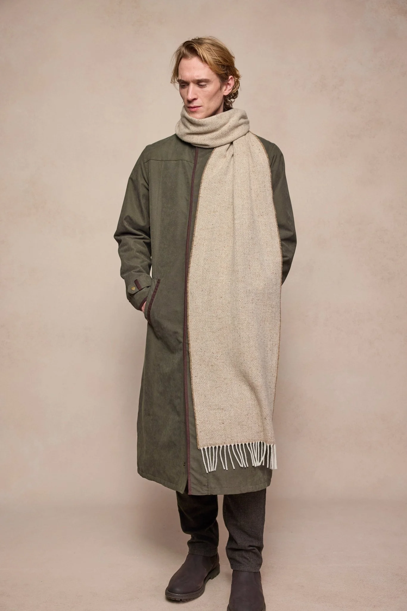 Billy Wool Scarf - Sandstone - Image 4