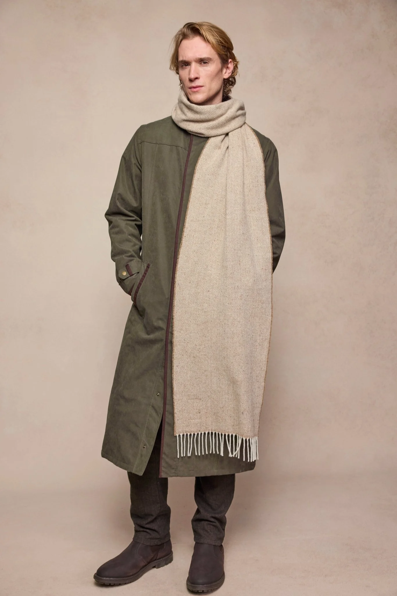 Billy Wool Scarf - Sandstone - Image 6