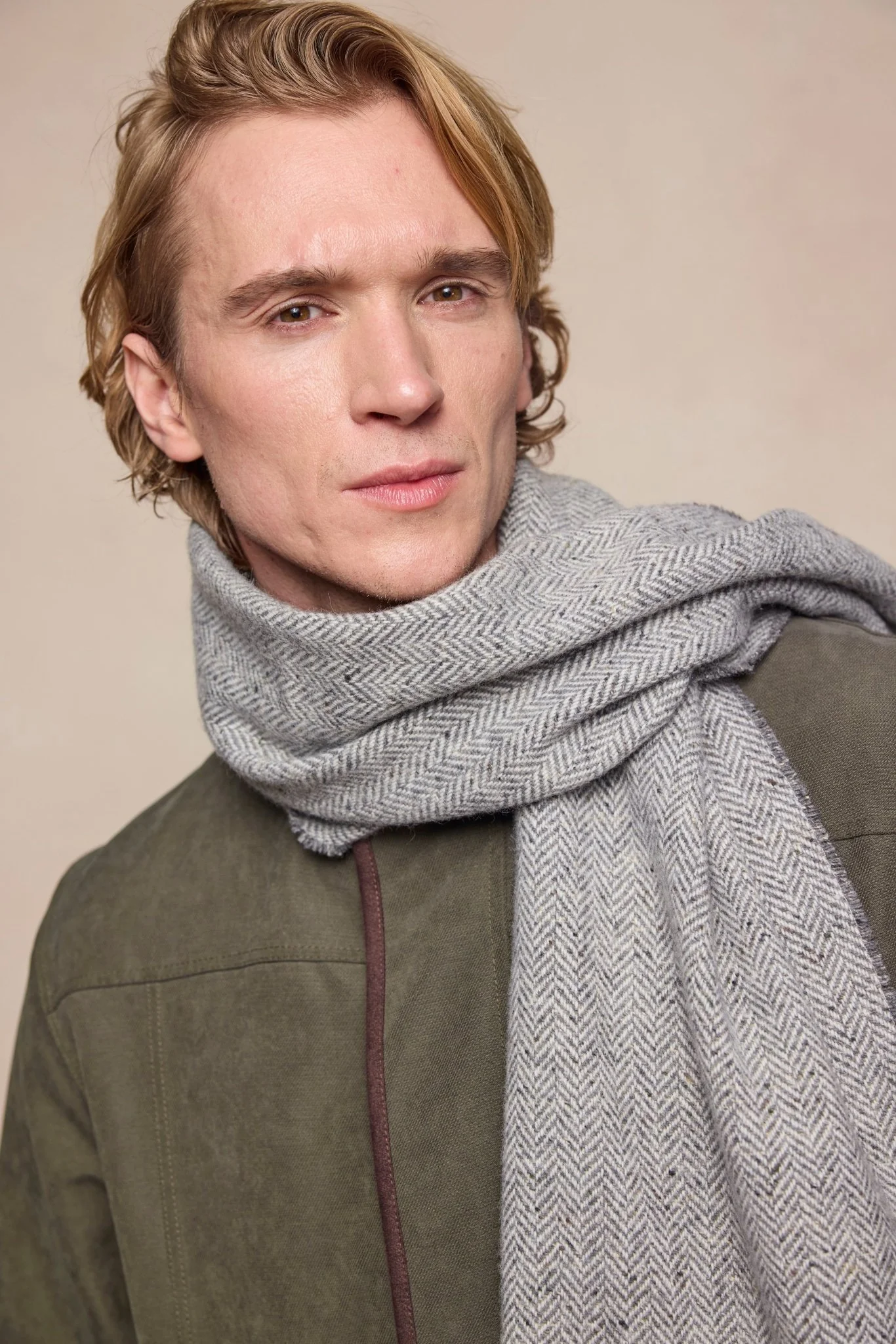 Billy Wool Scarf - Soft Grey