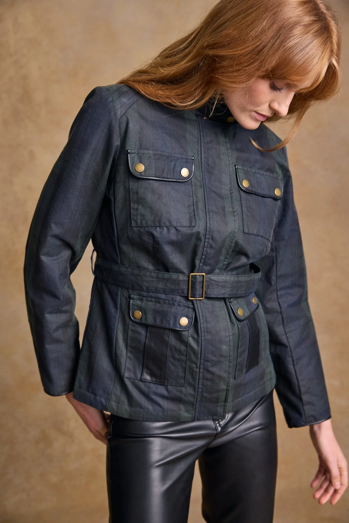 Cara Utility Wax Jacket - Blackwatch - Image 4
