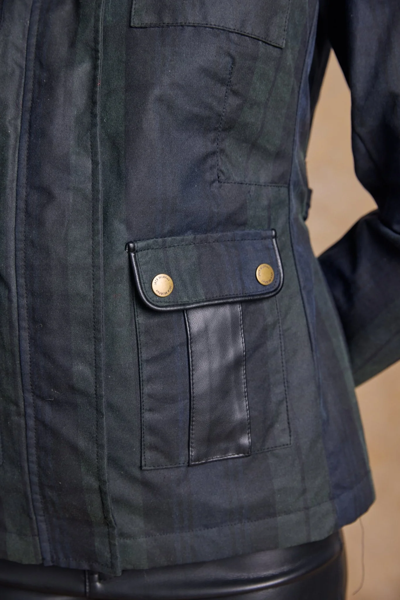 Cara Utility Wax Jacket - Blackwatch - Image 5