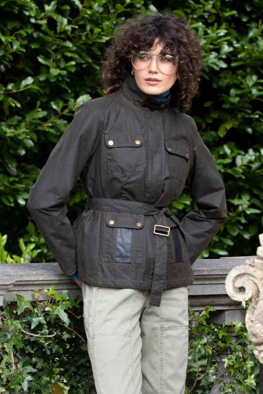 Cara Utility Wax Jacket - Olive