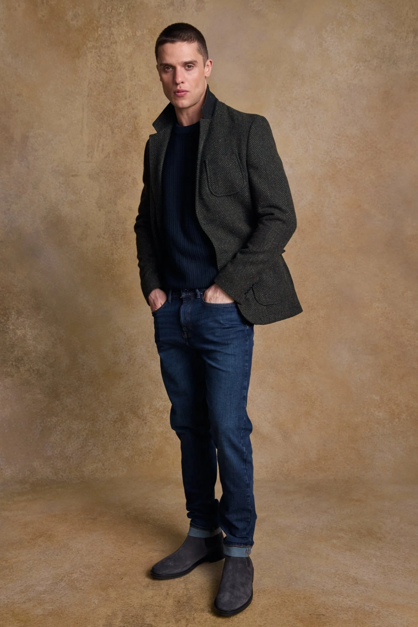 Cian Tweed Blazer - Donegal Pine Herringbone - Image 5