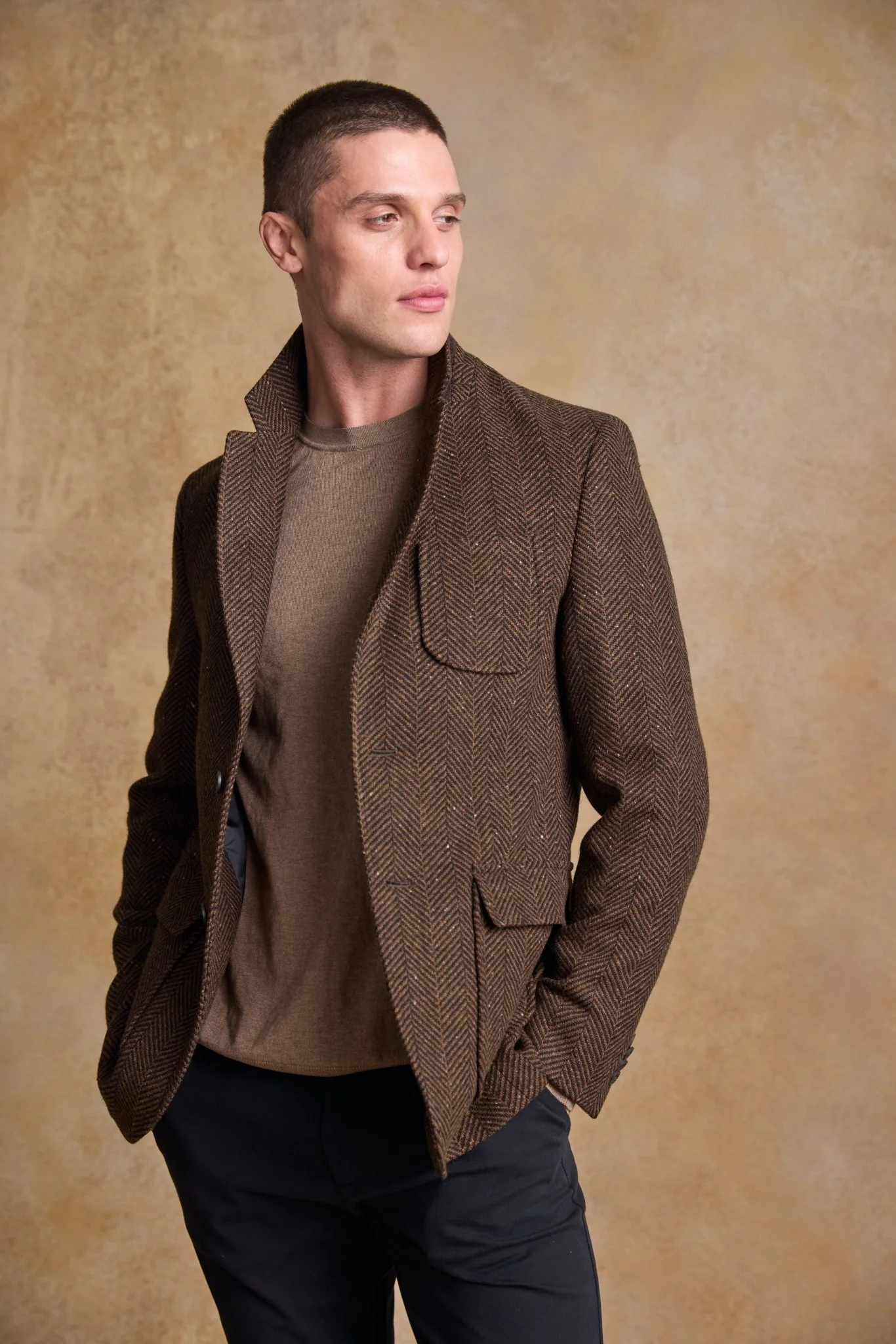 Cian Tweed Blazer - Donegal Walnut Herringbone - Image 4