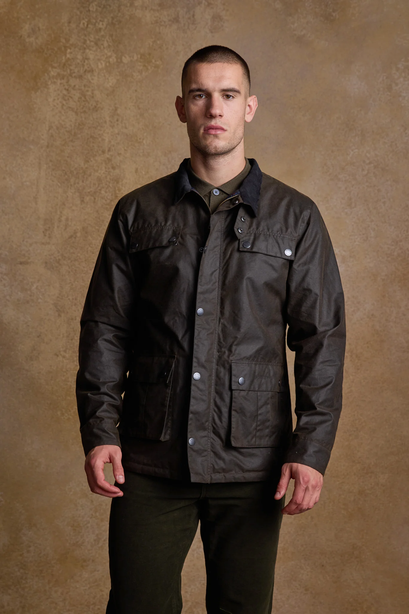 Ciaran Wax Jacket - Olive - Image 2
