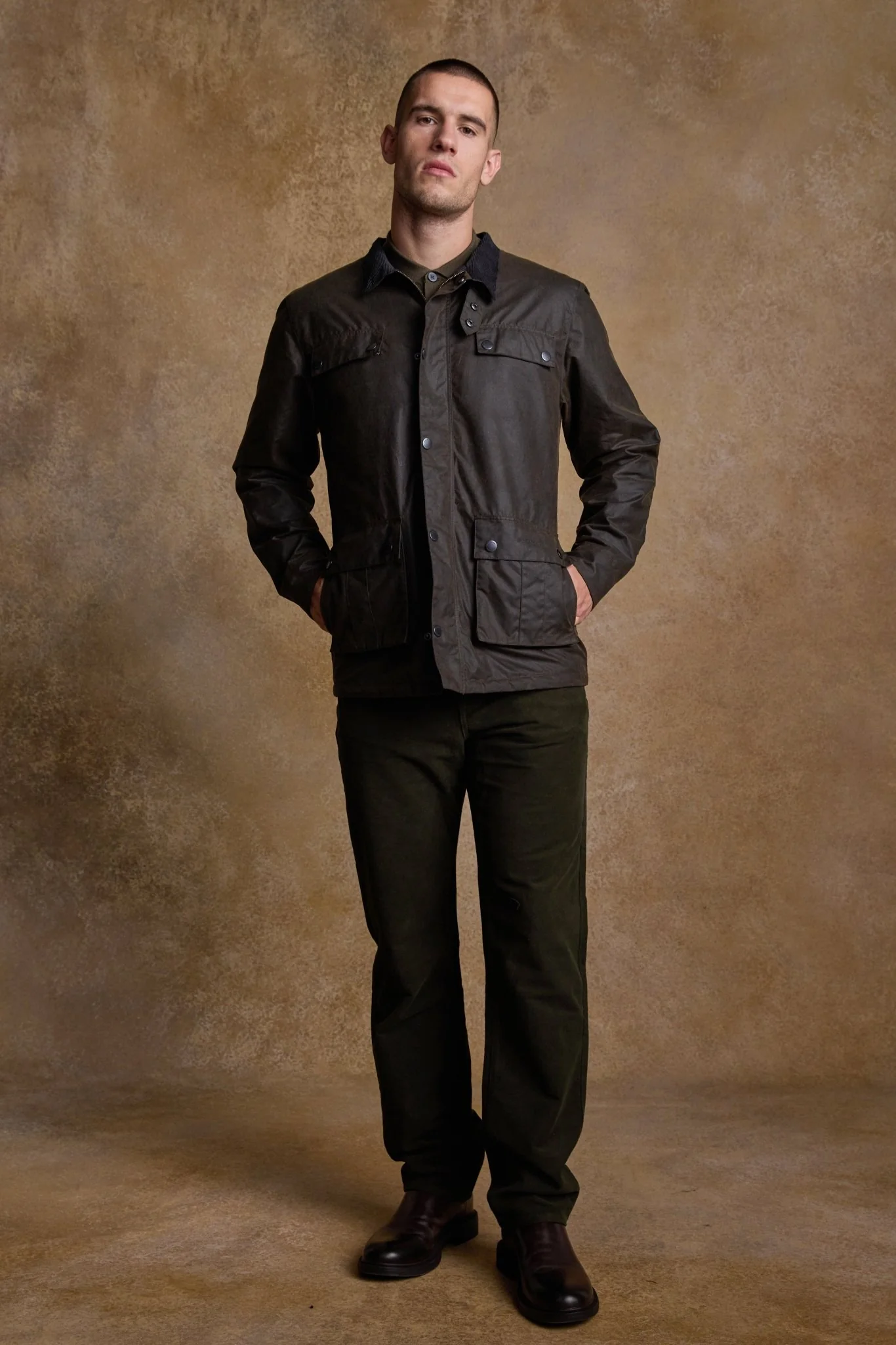 Ciaran Wax Jacket - Olive - Image 4