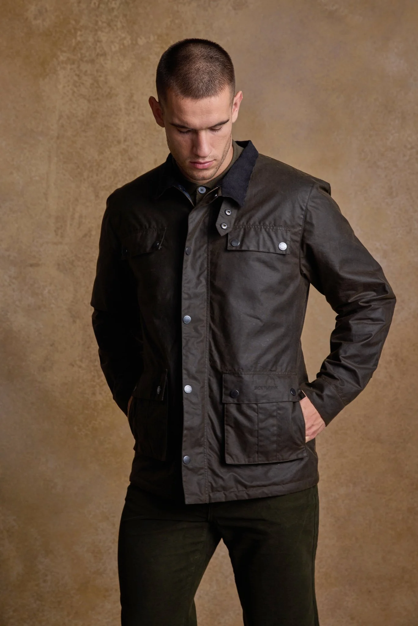 Ciaran Wax Jacket - Olive - Image 6