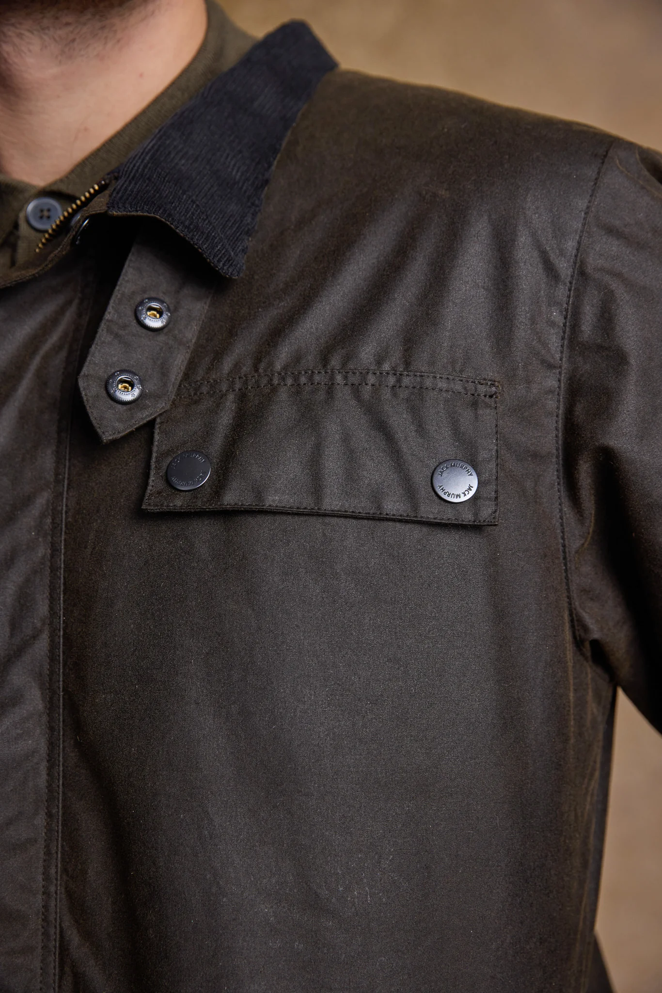 Ciaran Wax Jacket - Olive - Image 7