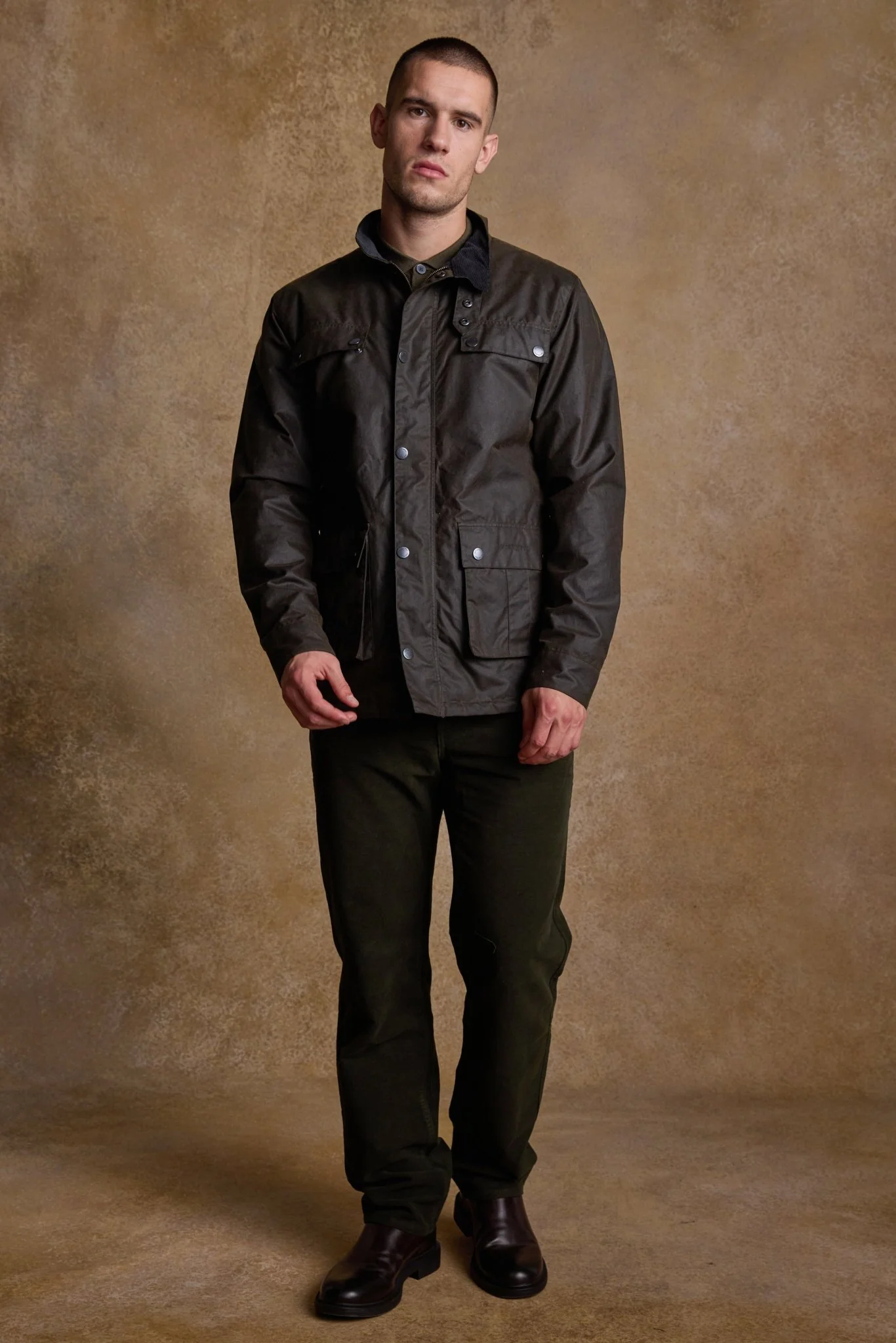 Ciaran Wax Jacket - Olive - Image 8