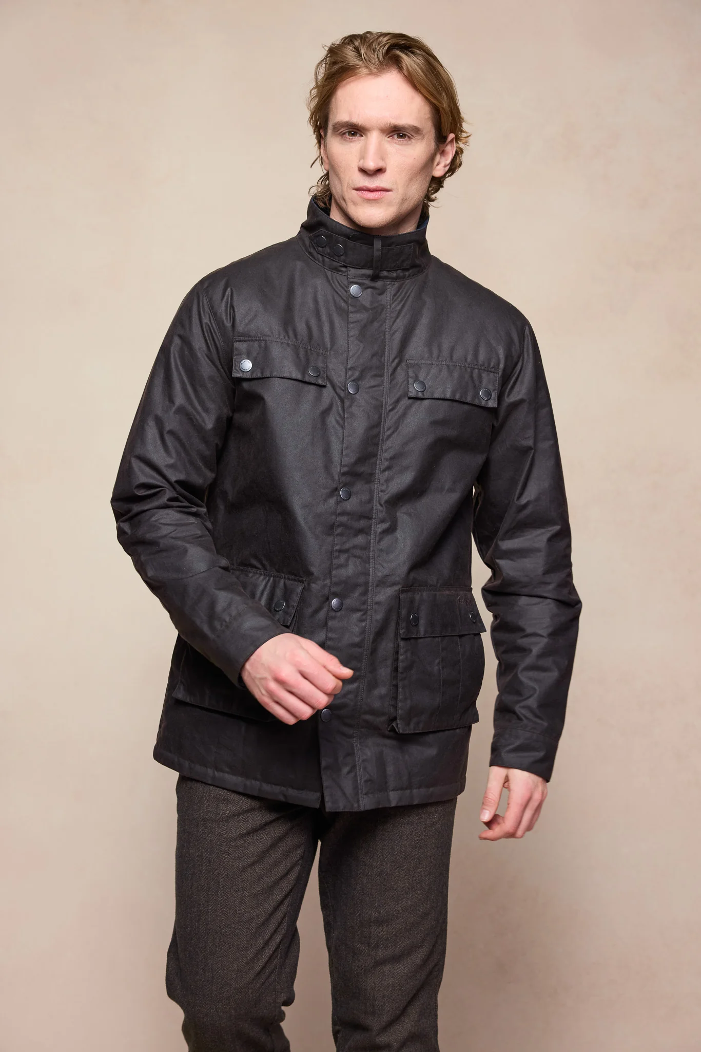 Ciaran Wax Jacket - Rustic Brown - Image 2