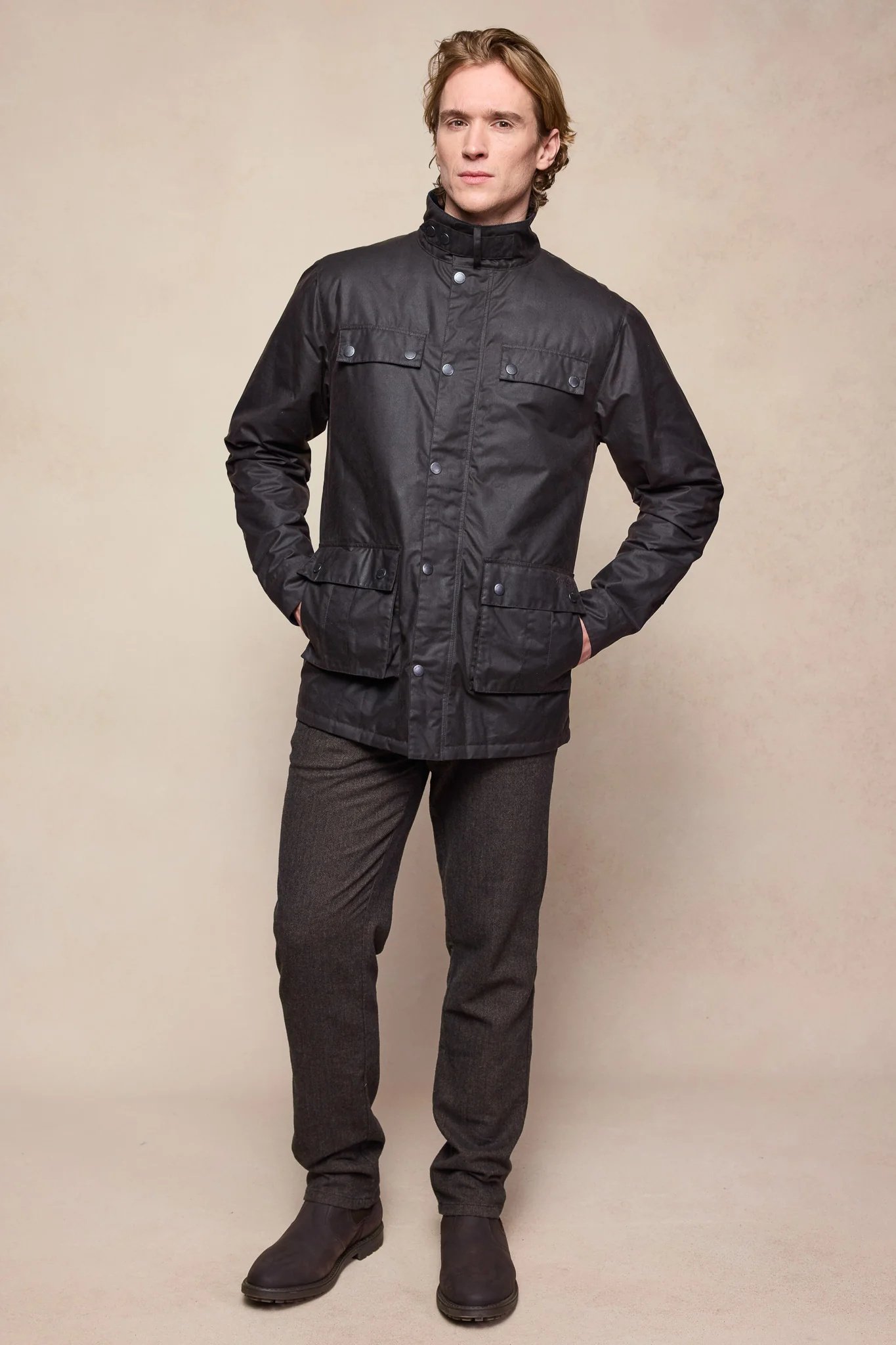 Ciaran Wax Jacket - Rustic Brown - Image 4