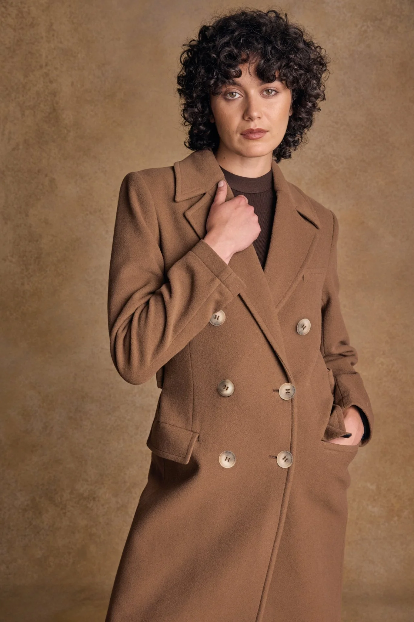 Clodagh Wool Coat - Camel - Image 2