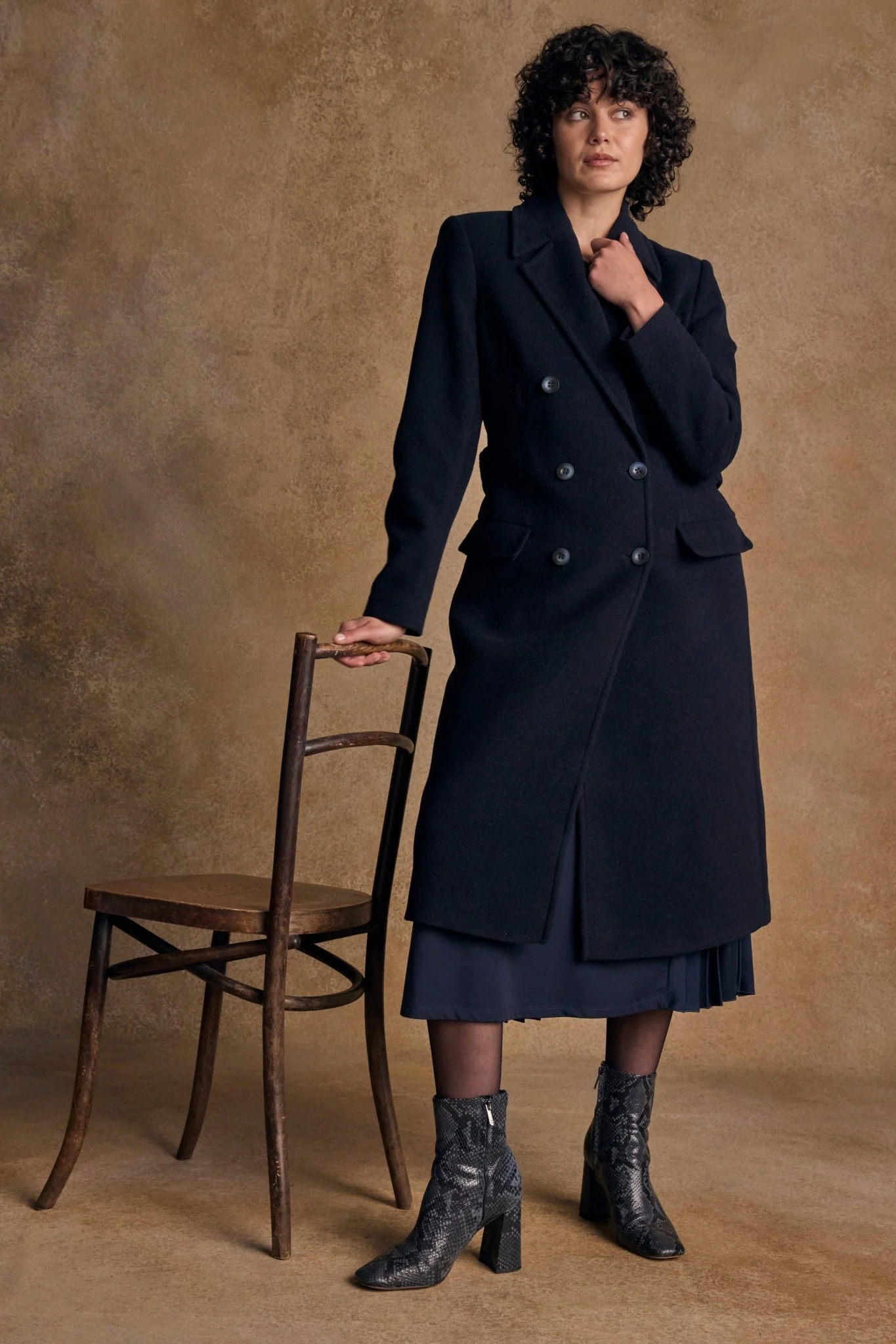 Clodagh Wool Coat - Navy - Image 2