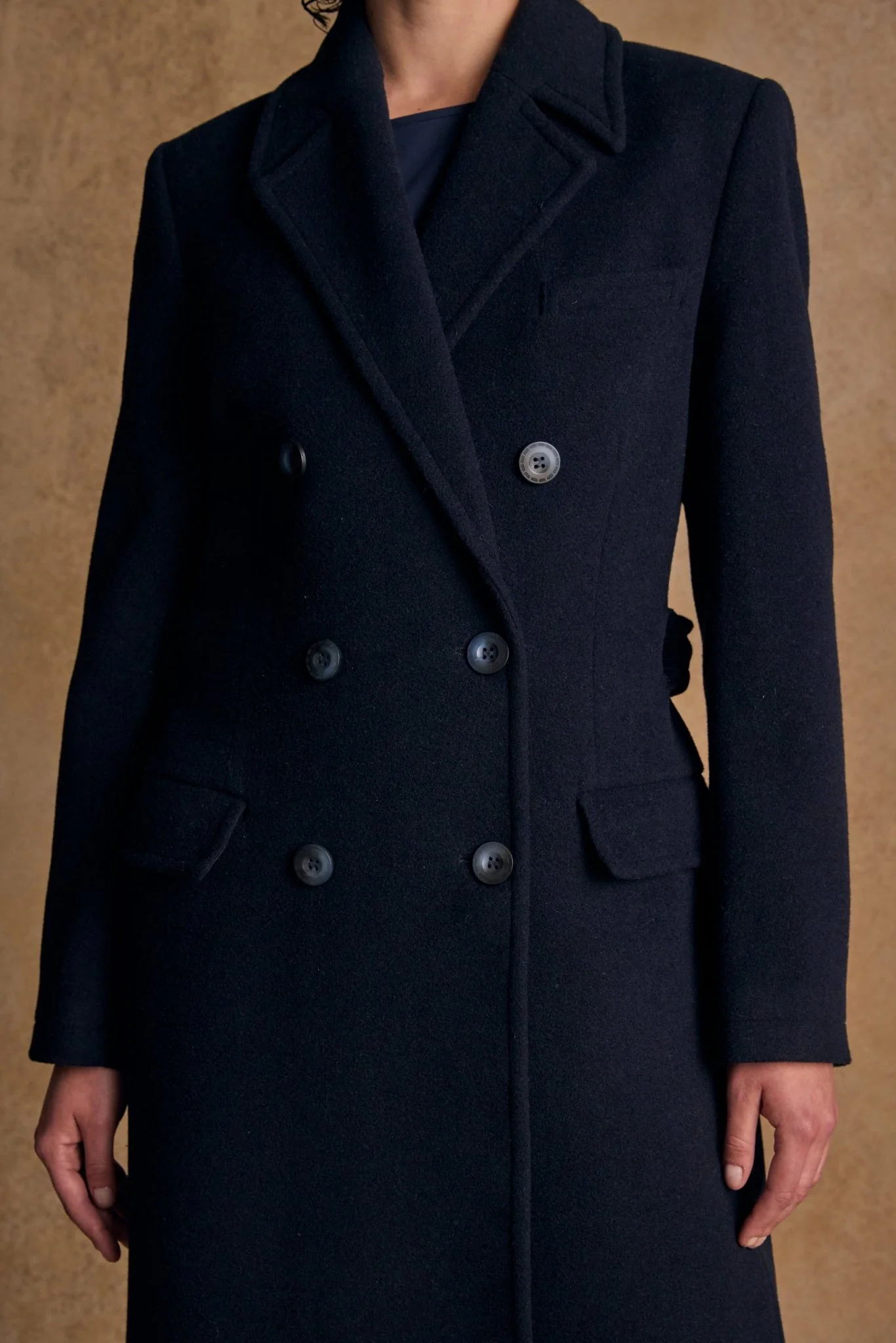 Clodagh Wool Coat - Navy - Image 5