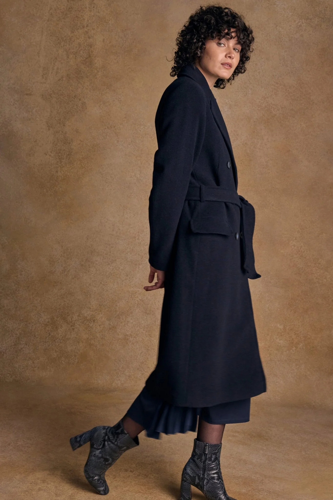 Clodagh Wool Coat - Navy - Image 6