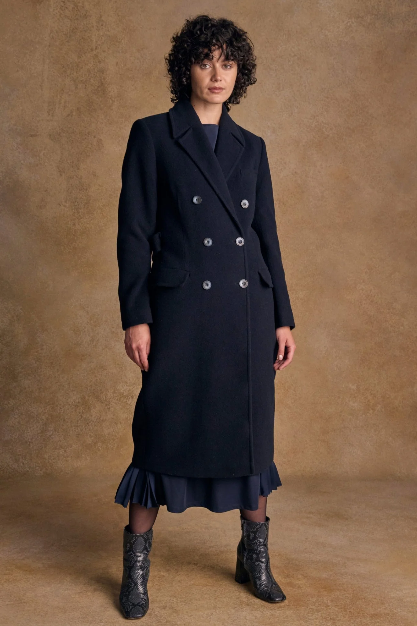 Clodagh Wool Coat - Navy - Image 7