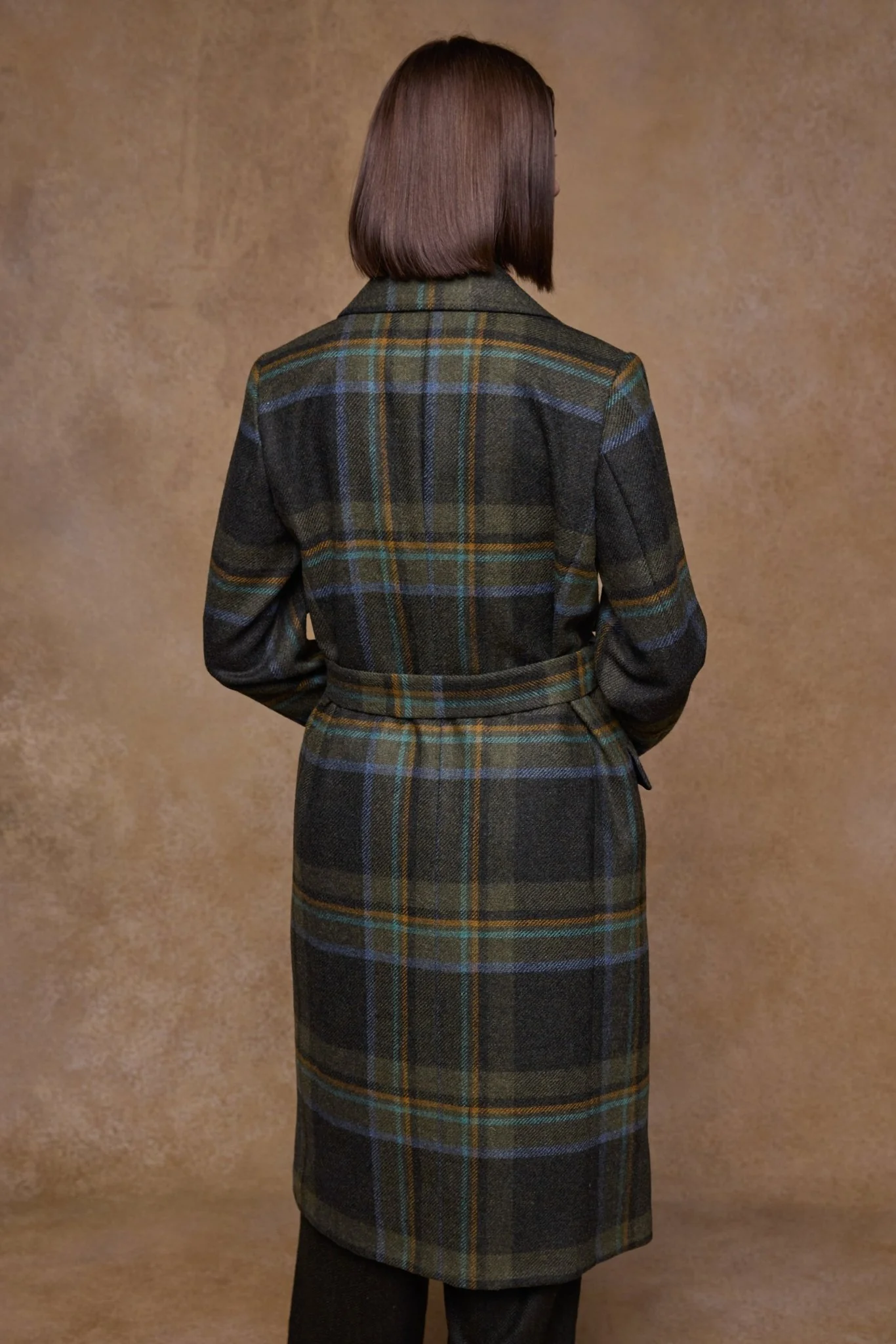Clodagh Wool Coat - Sage & Emerald Check - Image 9