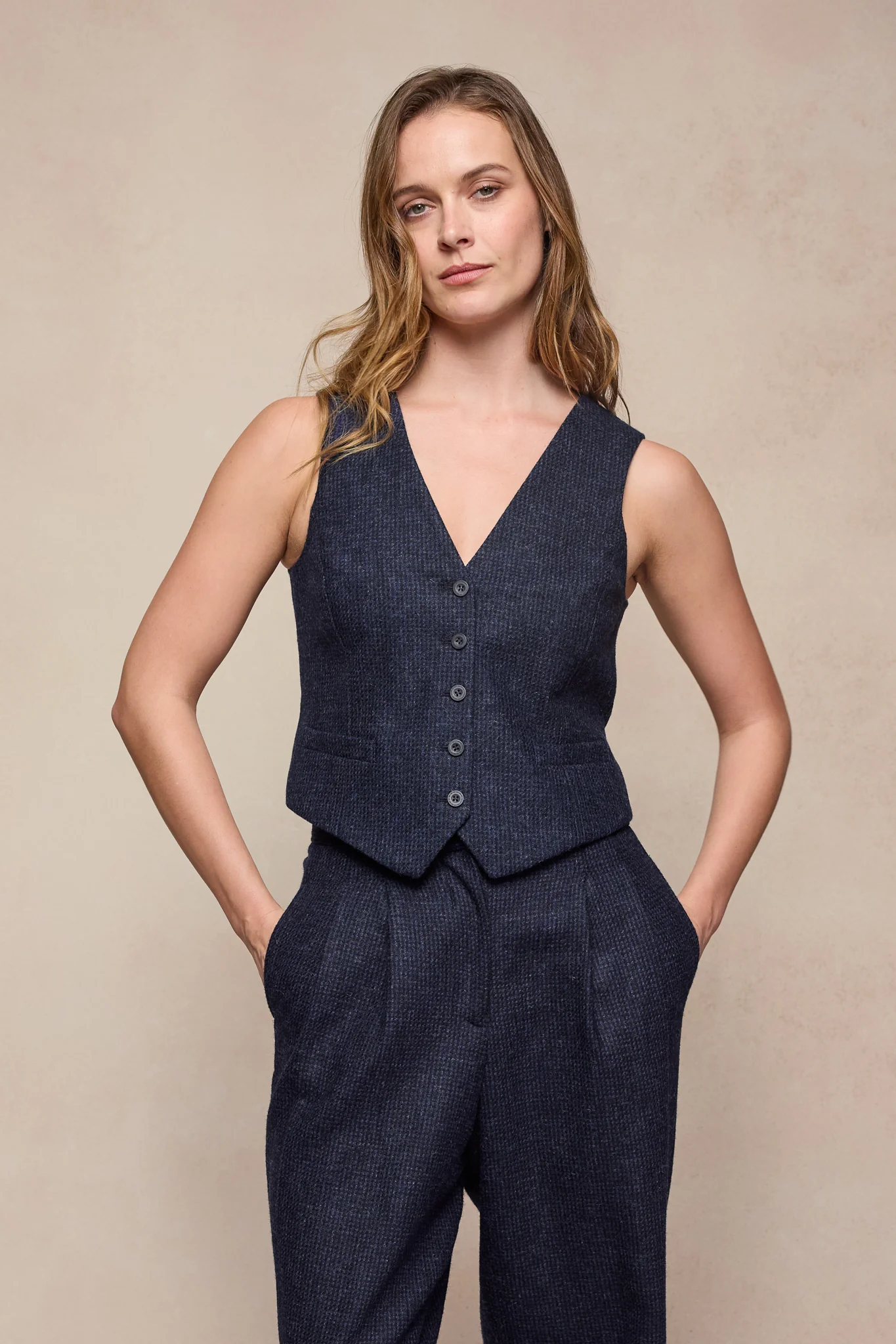 Colleen Tweed Waistcoat - Imperial Blue - Image 3