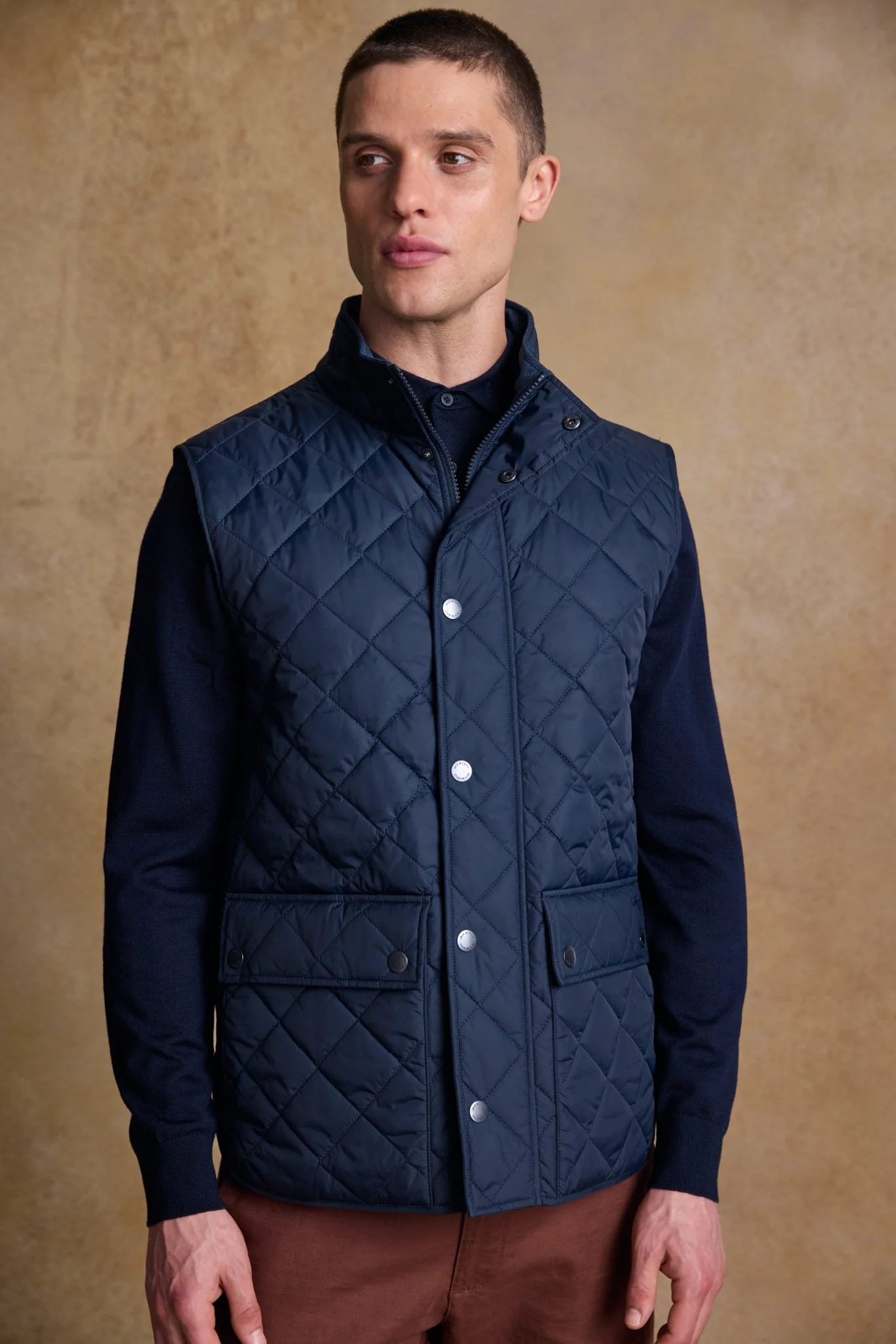 Conor Quilted Gilet - Navy - Image 5