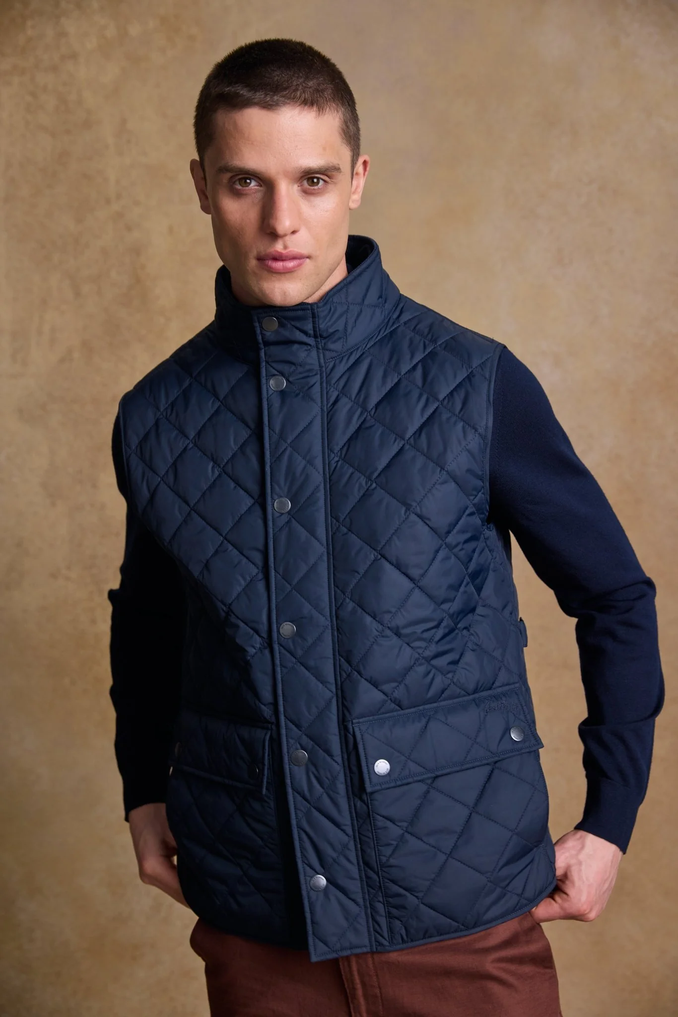 Conor Quilted Gilet - Navy - Image 8