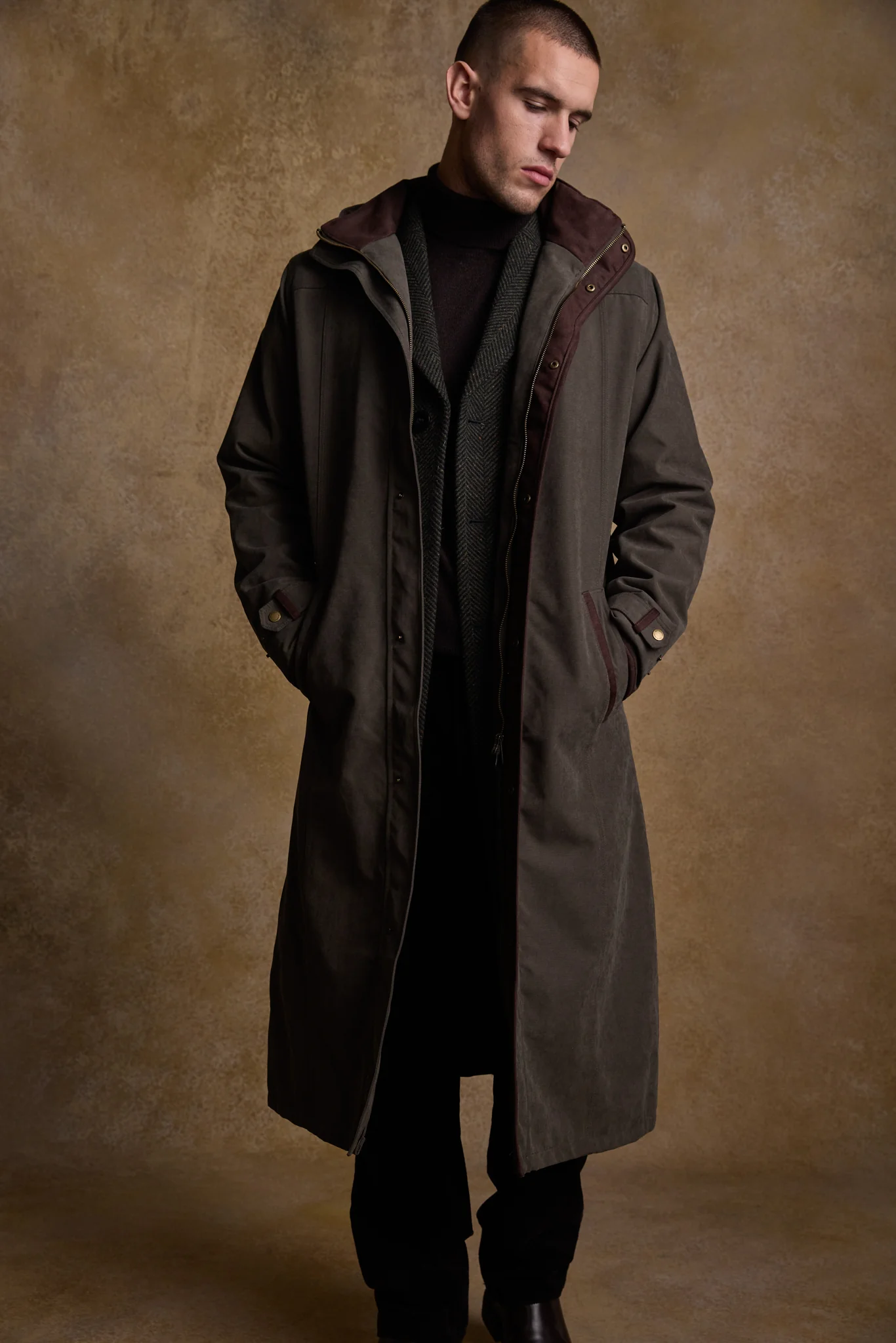 Emmet Waterproof Long Coat - Olive - Image 2