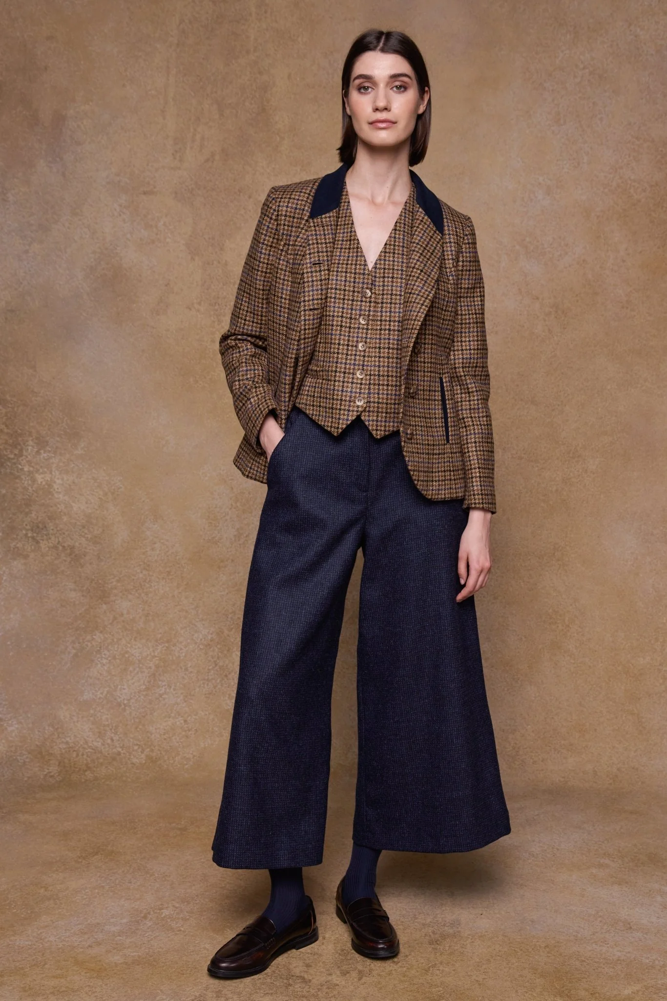 Enya Tweed Culottes - Imperial Blue - Image 8