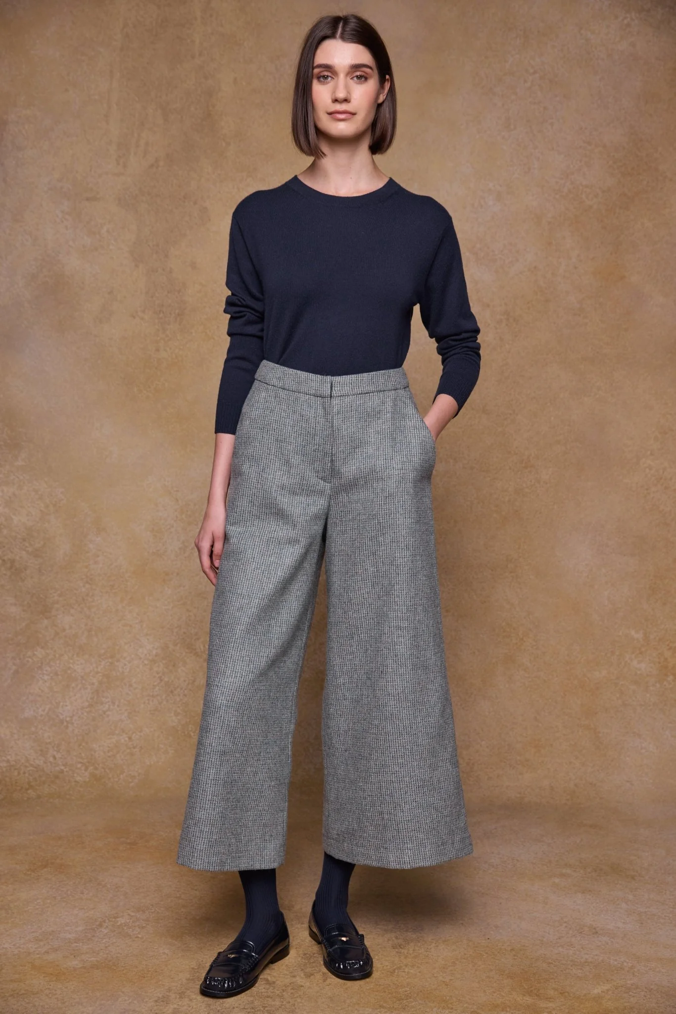 Enya Tweed Culottes - Jade Weave - Image 3