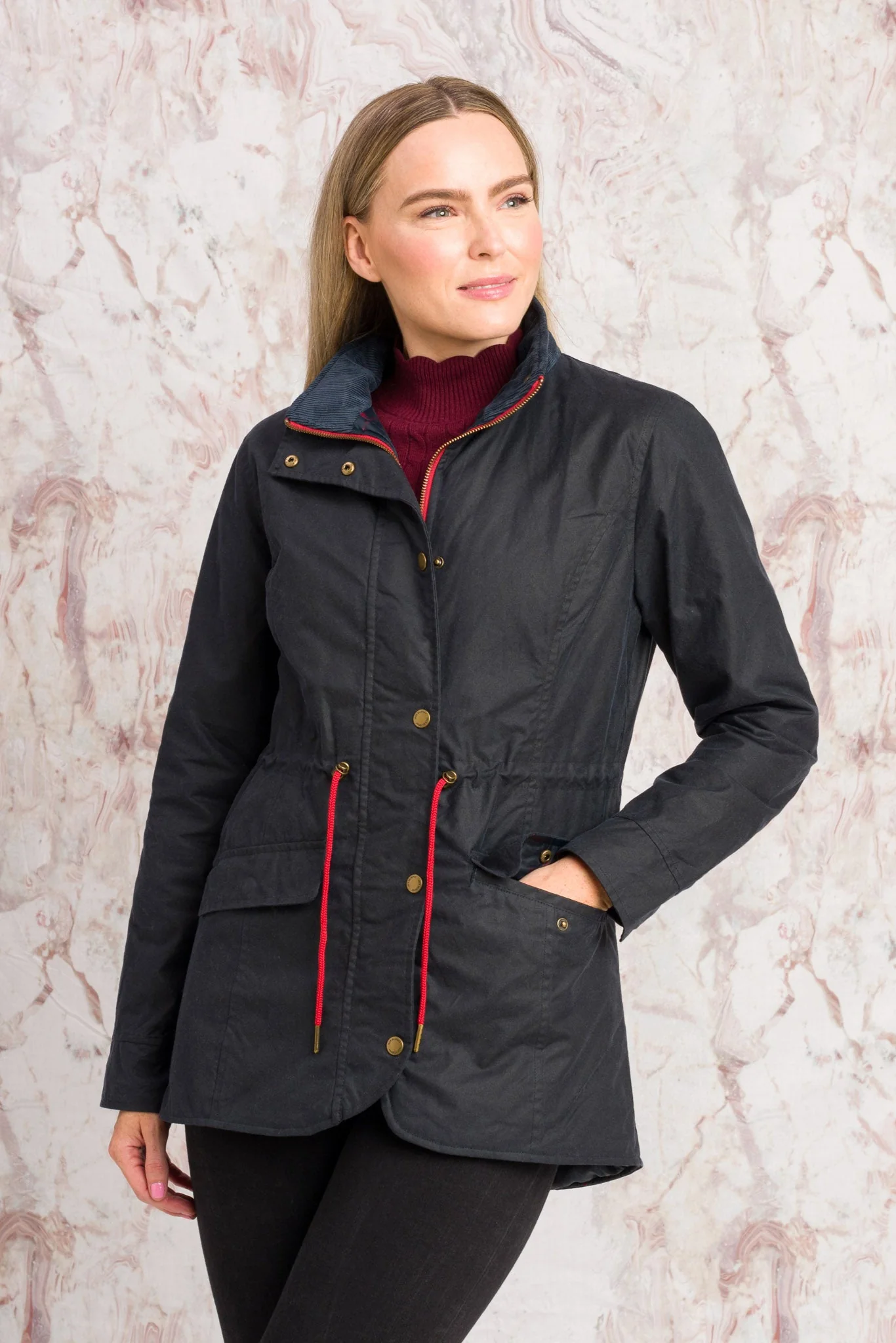 Fiona Wax Jacket - Navy