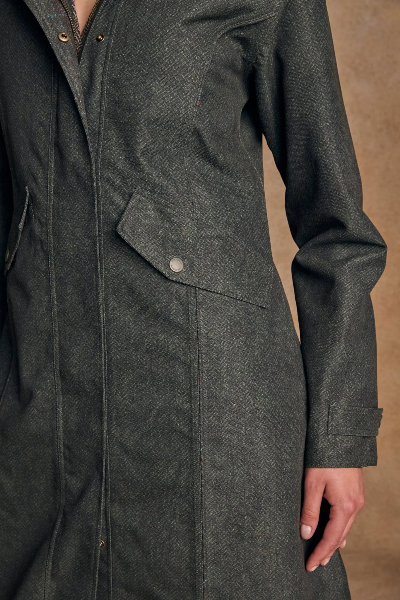 Hannah Waterproof Coat - Green Fields - Image 3