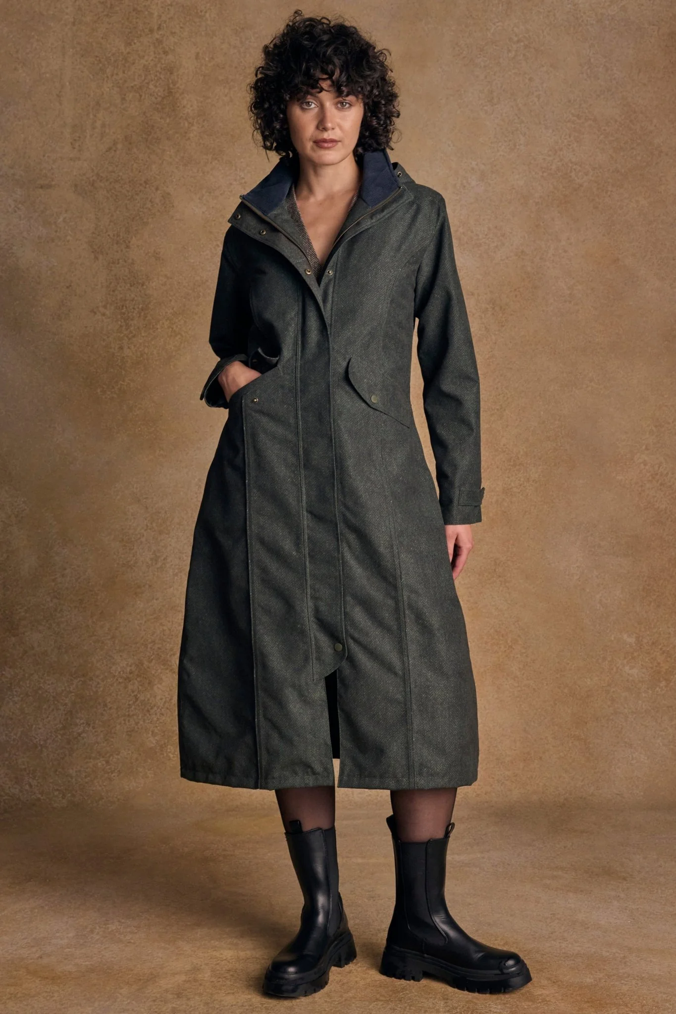 Hannah Waterproof Coat - Green Fields - Image 6