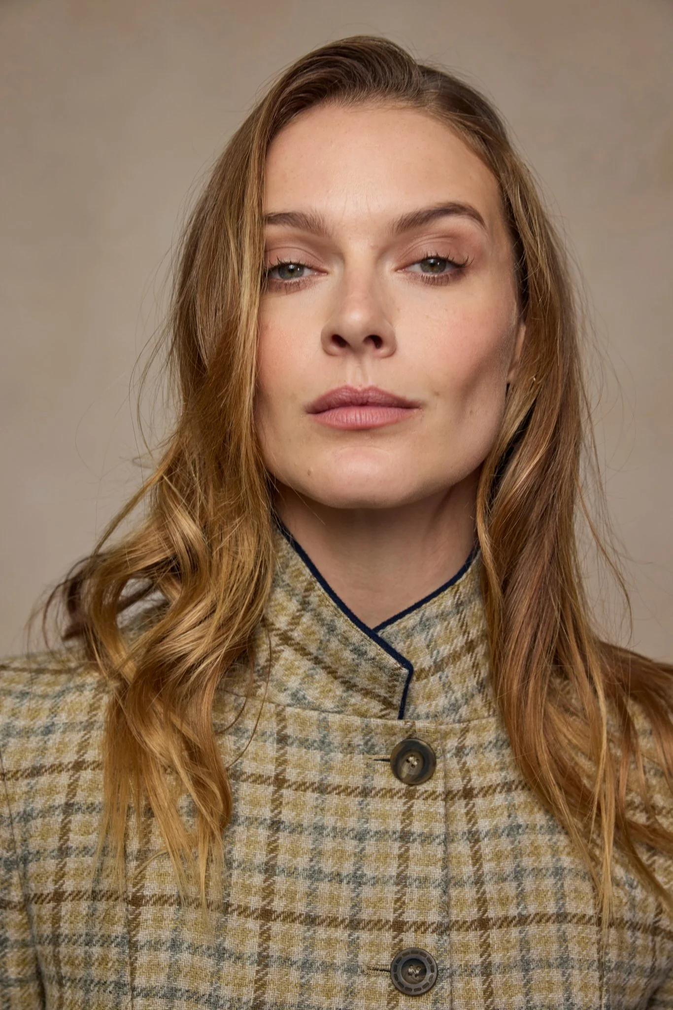 Isabella Tweed Coat - Caramel Check - Image 3
