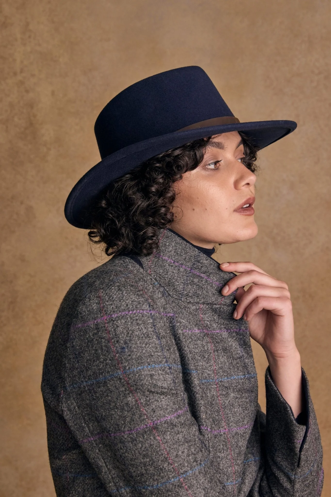 Isabella Tweed Coat - Grey Windowpane - Image 3