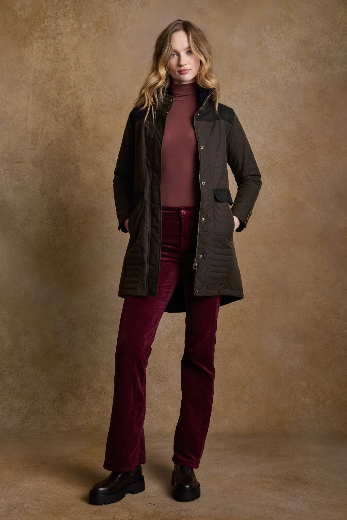 Jodie Wax Coat - Olive - Image 5