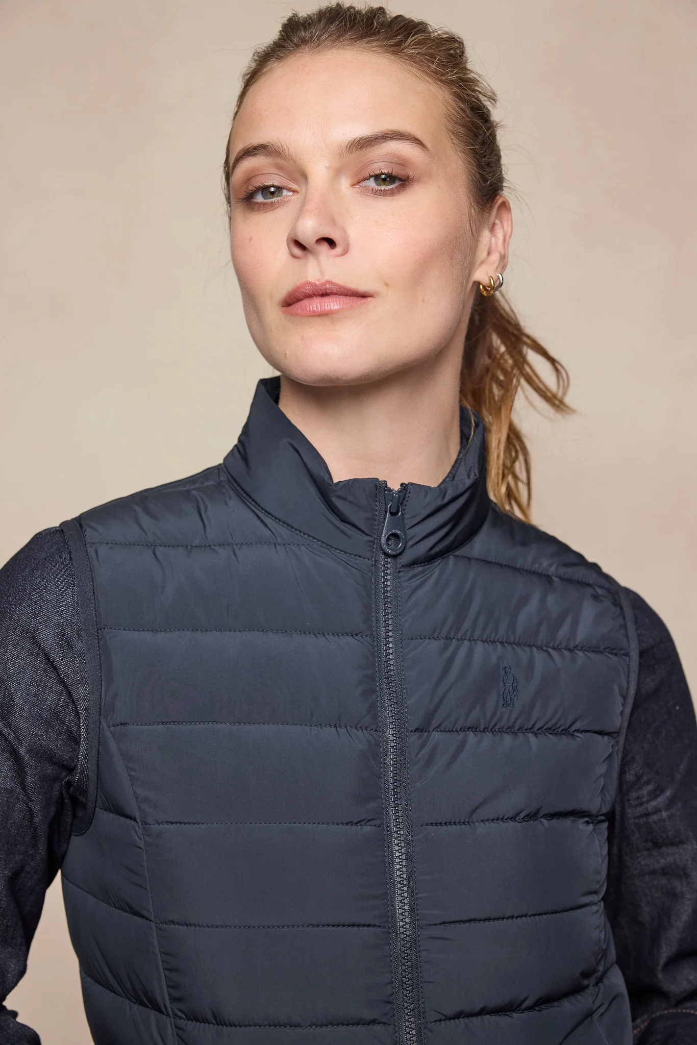 Leah Puffa Gilet - Navy - Image 3