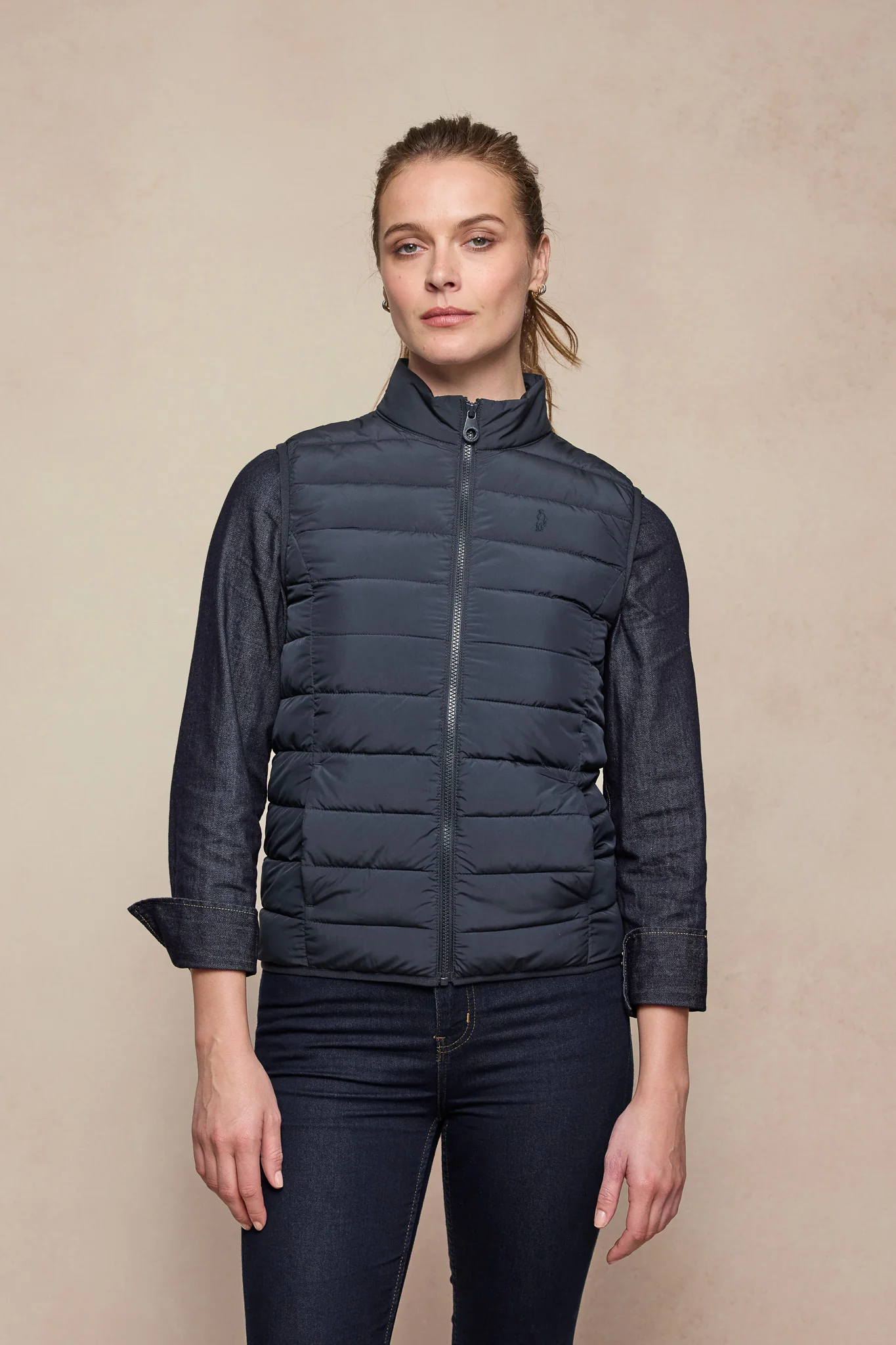 Leah Puffa Gilet - Navy - Image 4
