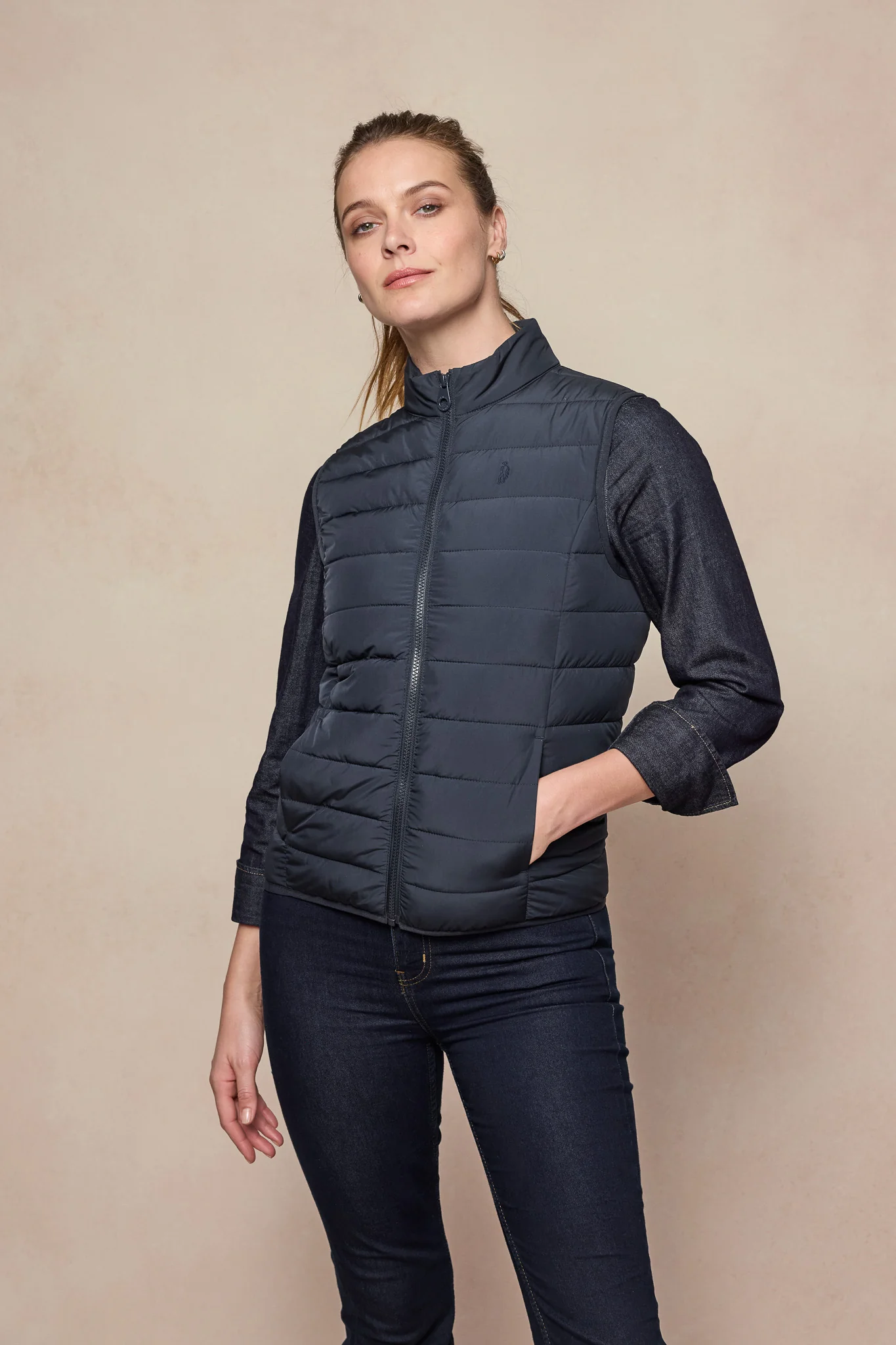 Leah Puffa Gilet - Navy - Image 6